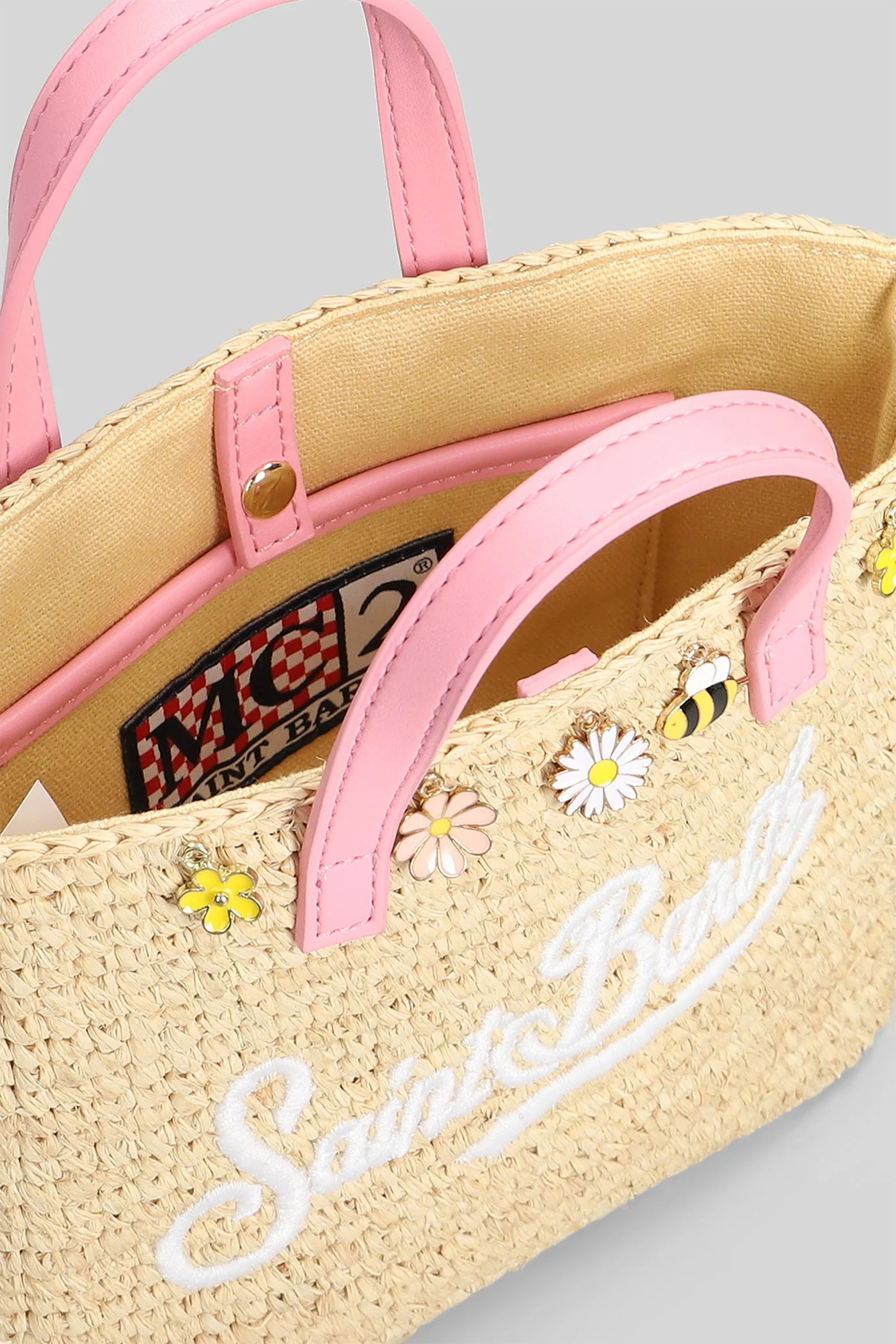 Raffia City Mini Shoulder bag in beige raffia - Image 4