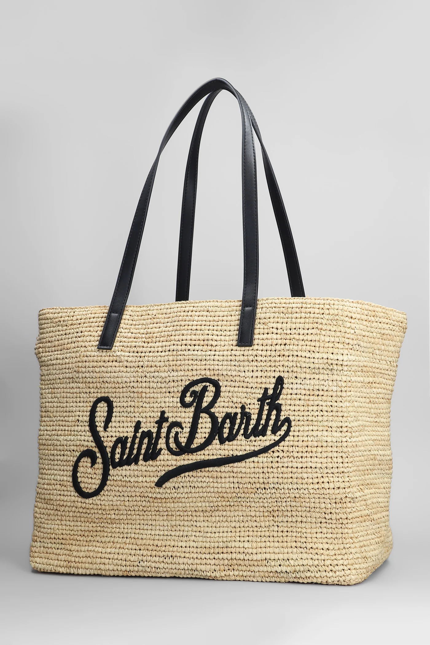 Raffia city Tote in beige raffia - Image 2