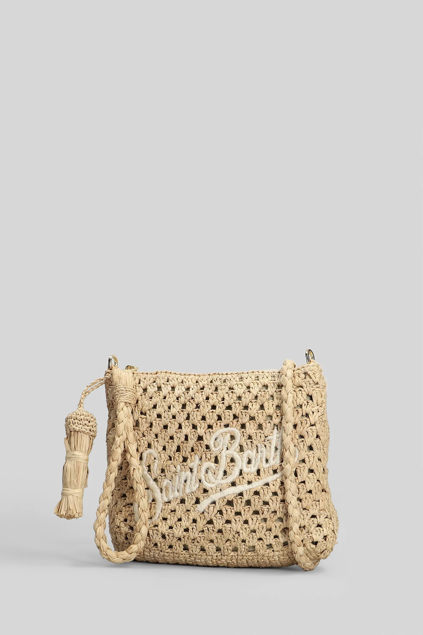 Raffia Pouch Shoulder bag in beige raffia - Image 2
