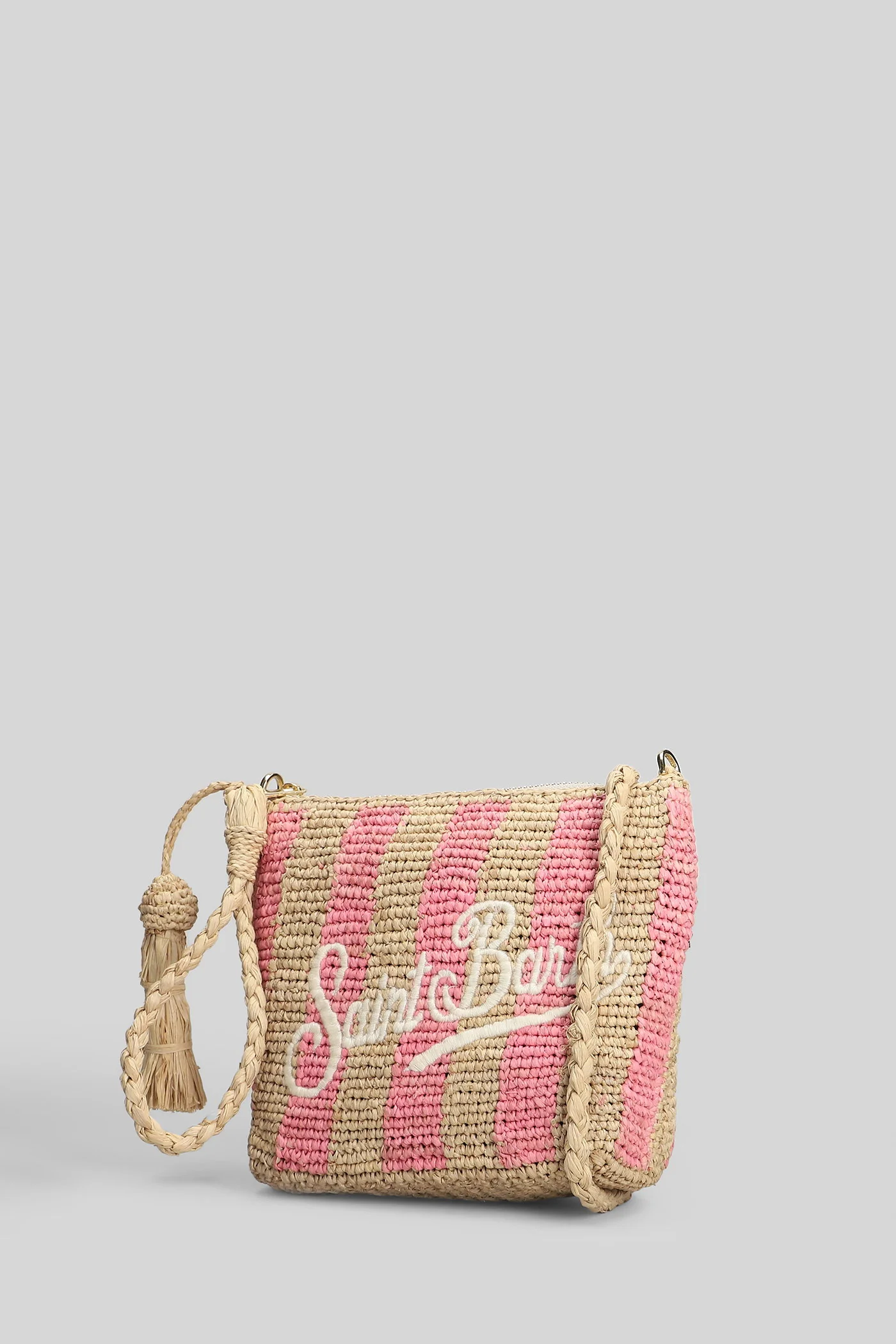 Raffia Pouch Shoulder bag in beige raffia - Image 2