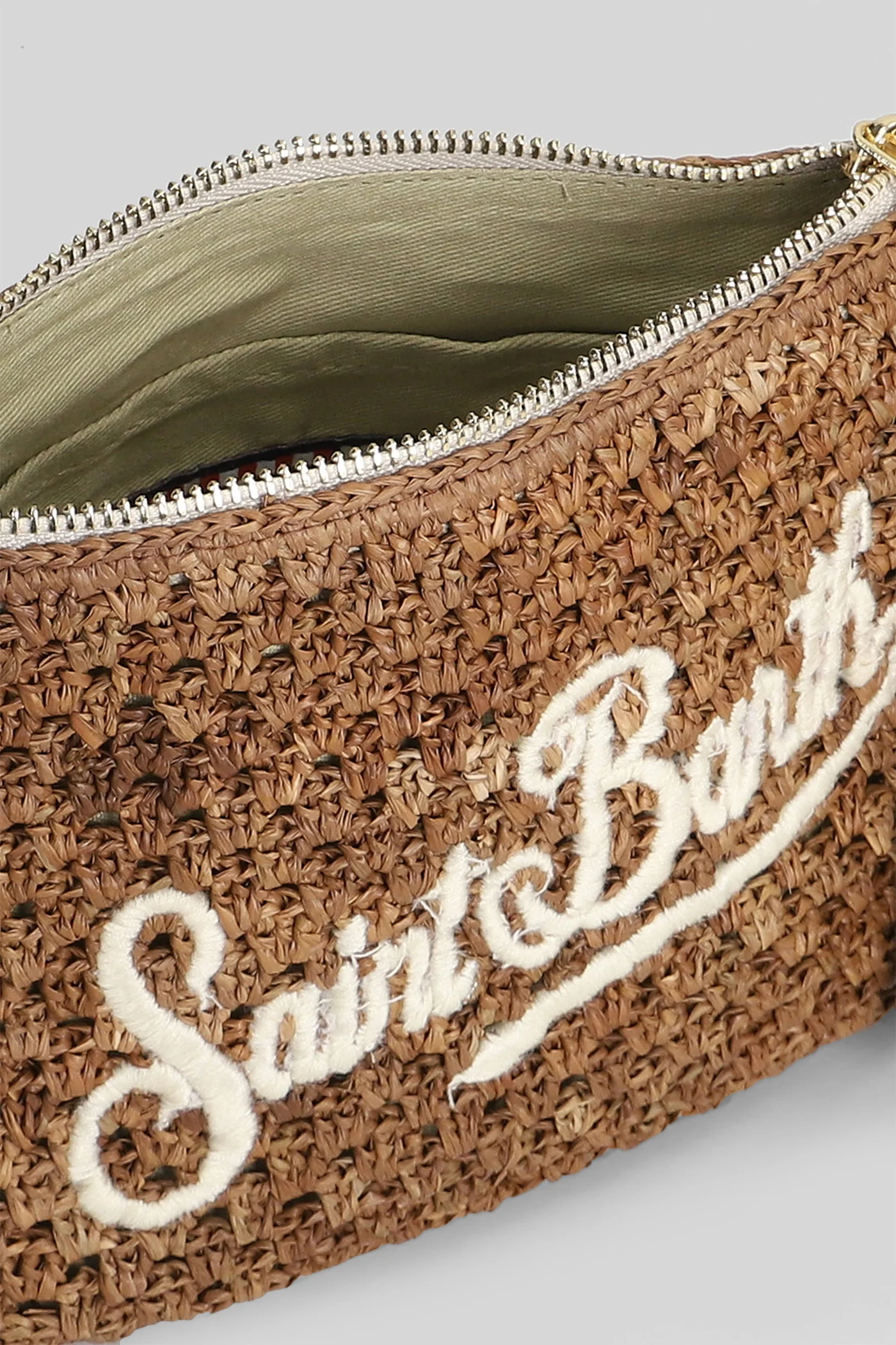 Raffia Pouch Shoulder bag in brown raffia - Image 4