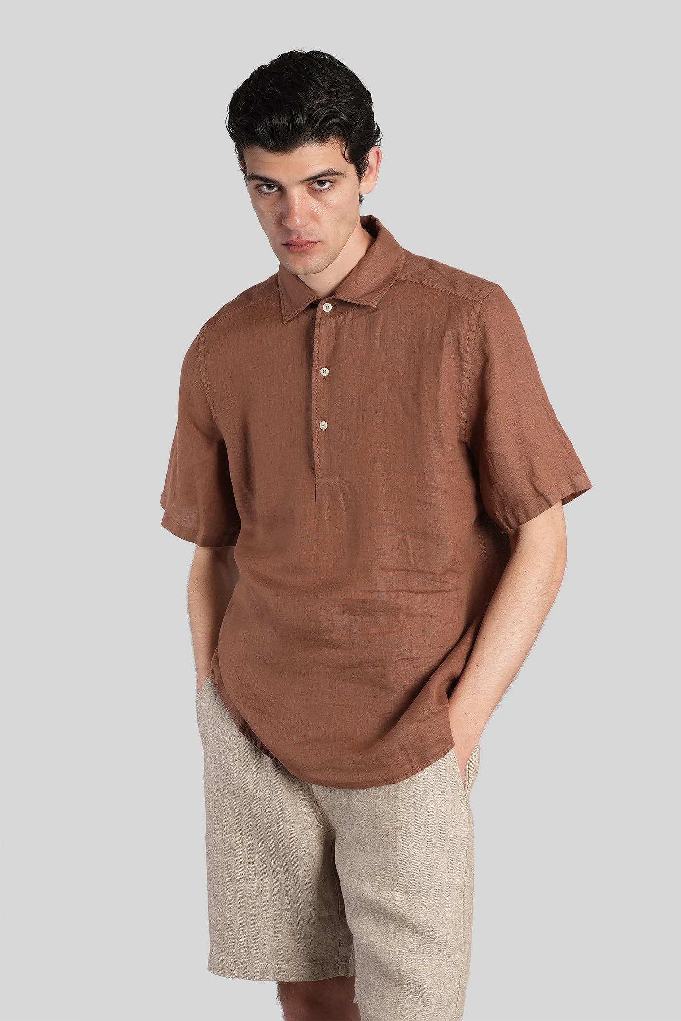 Raphael Polo Polo in brown cotton