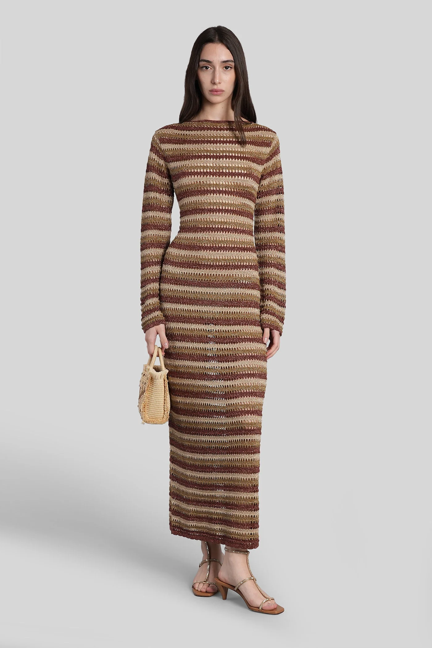 Robyn Long dress in gold viscose - Image 2
