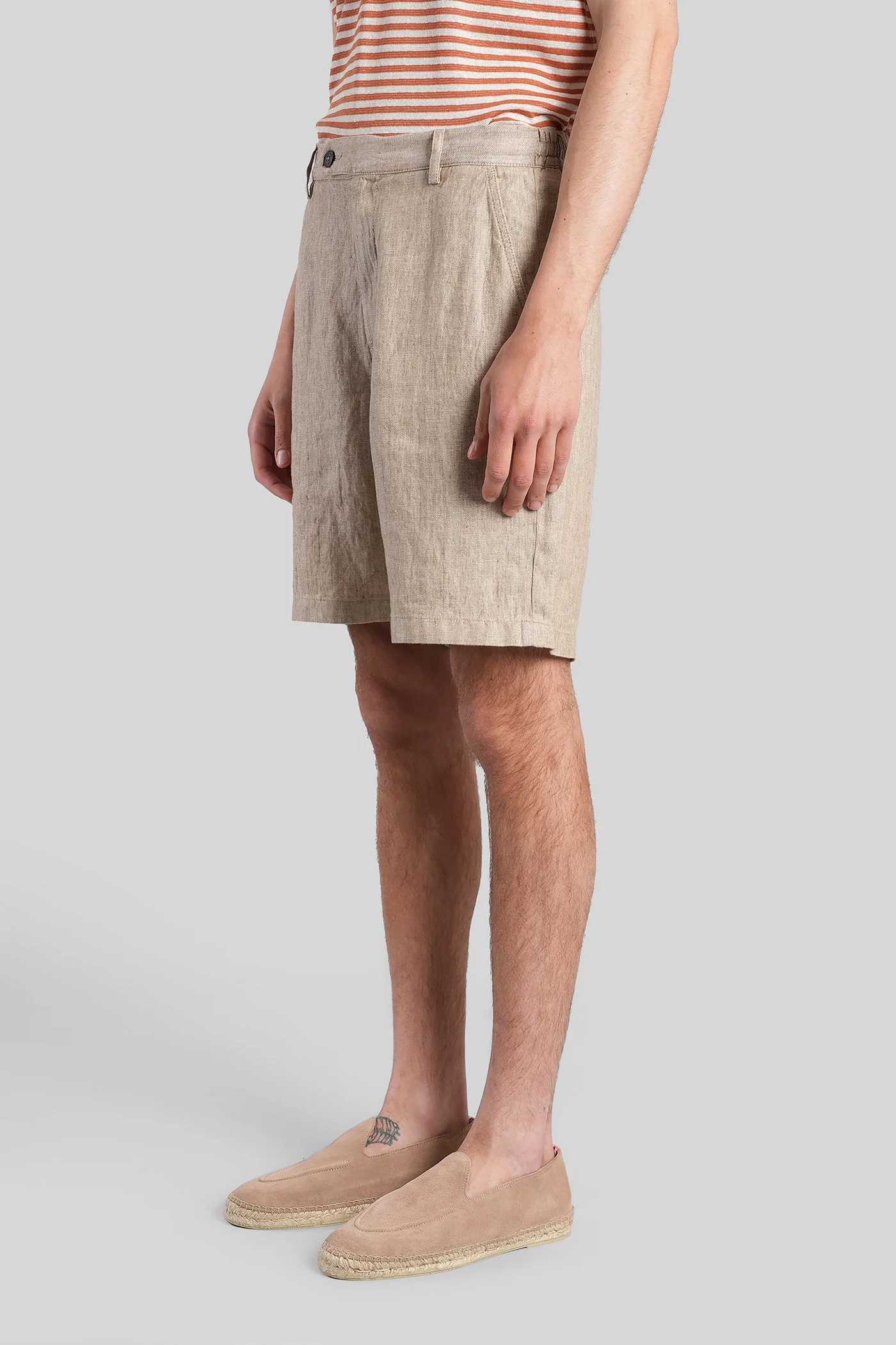 Sebastian Shorts in taupe linen - Image 4