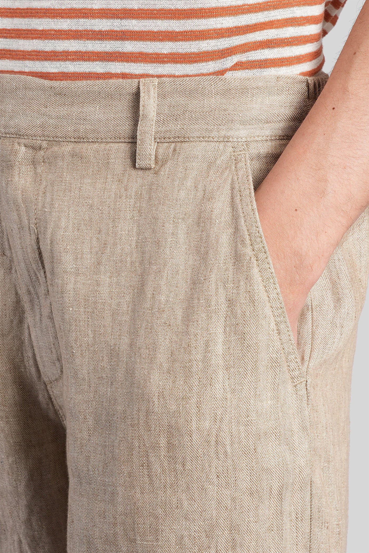 Sebastian Shorts in taupe linen - Image 5