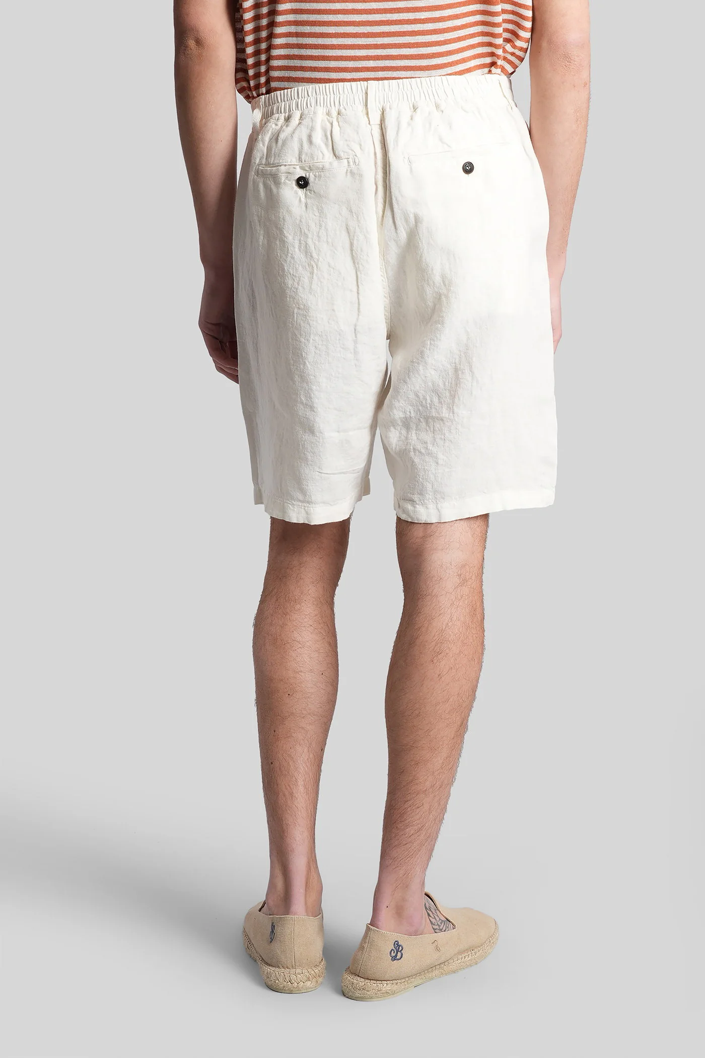 Sebastian Shorts in white linen - Image 3