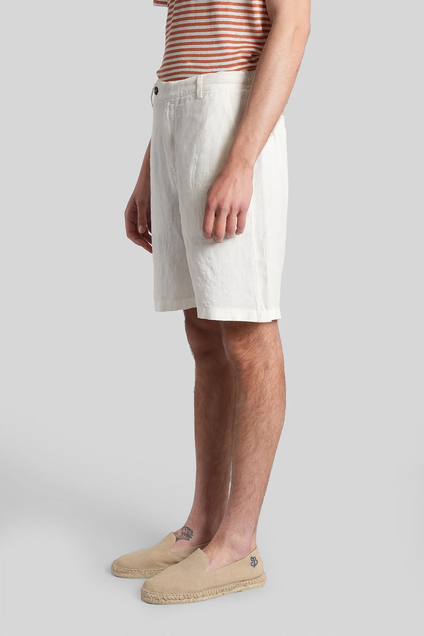 Sebastian Shorts in white linen - Image 4