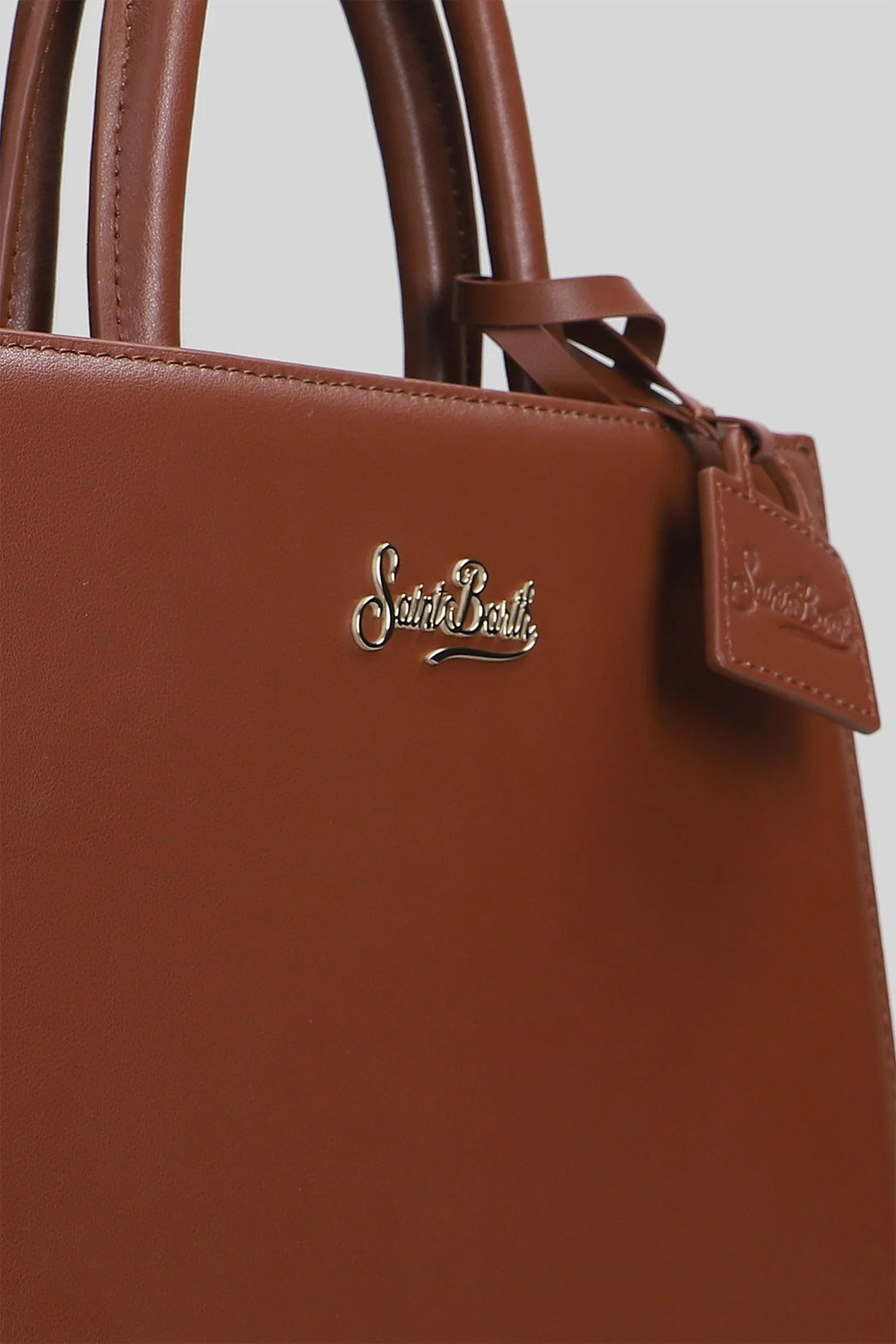 Shop bag midi Tote in brown leather - Image 4
