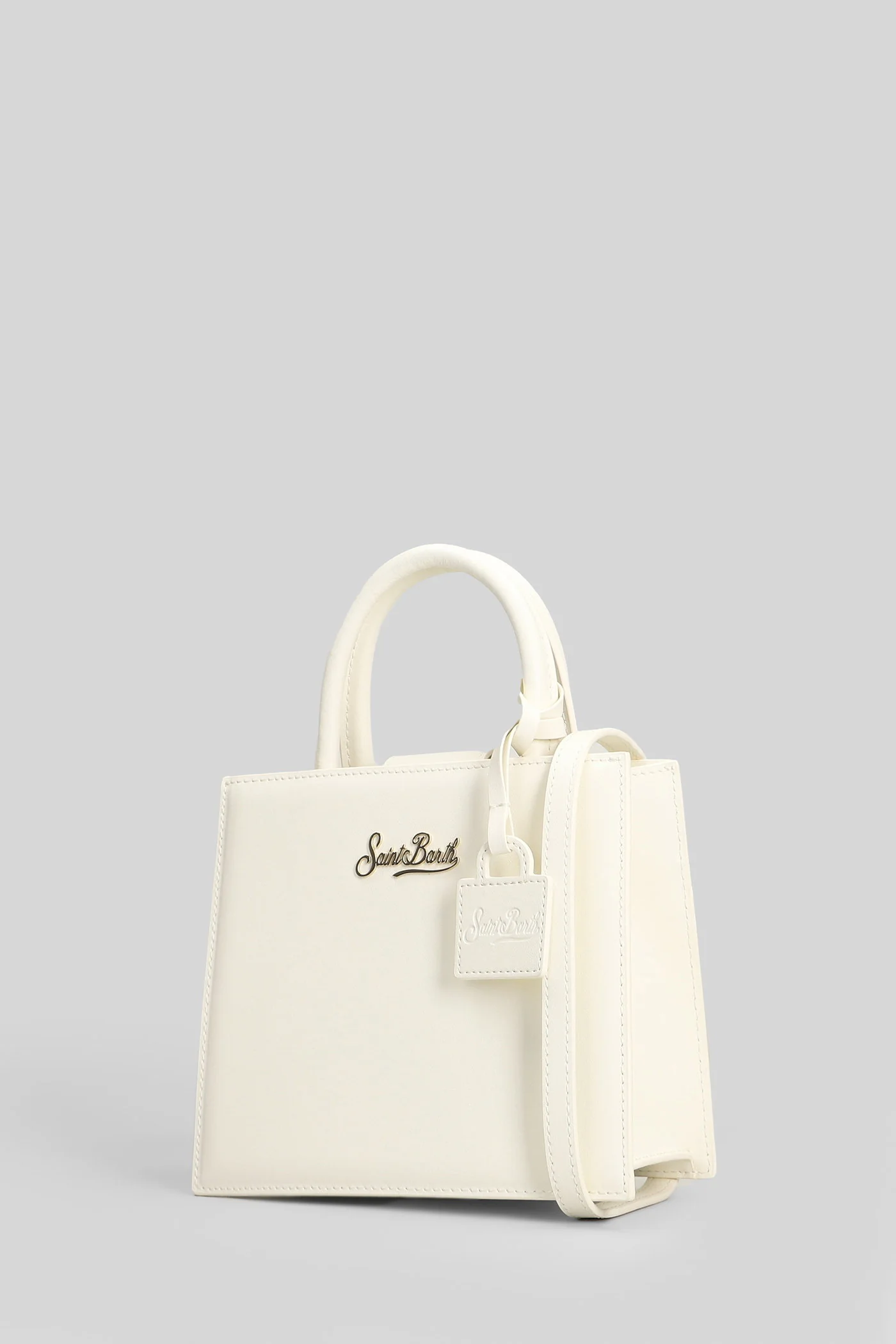 Shop Bag Mini Hand bag in white leather - Image 2