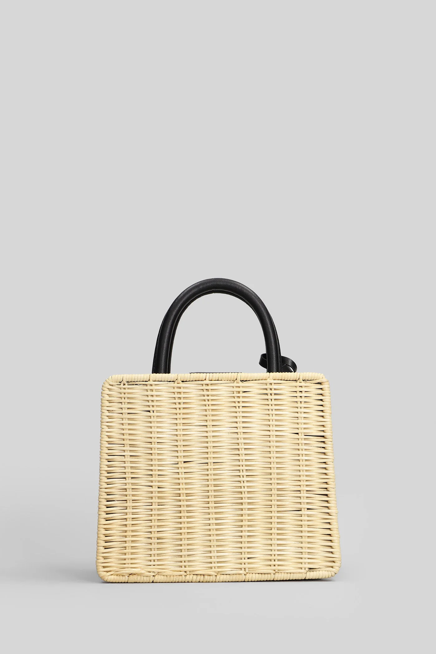 Shop Bag Mini Shoulder bag in black leather and fabric - Image 3