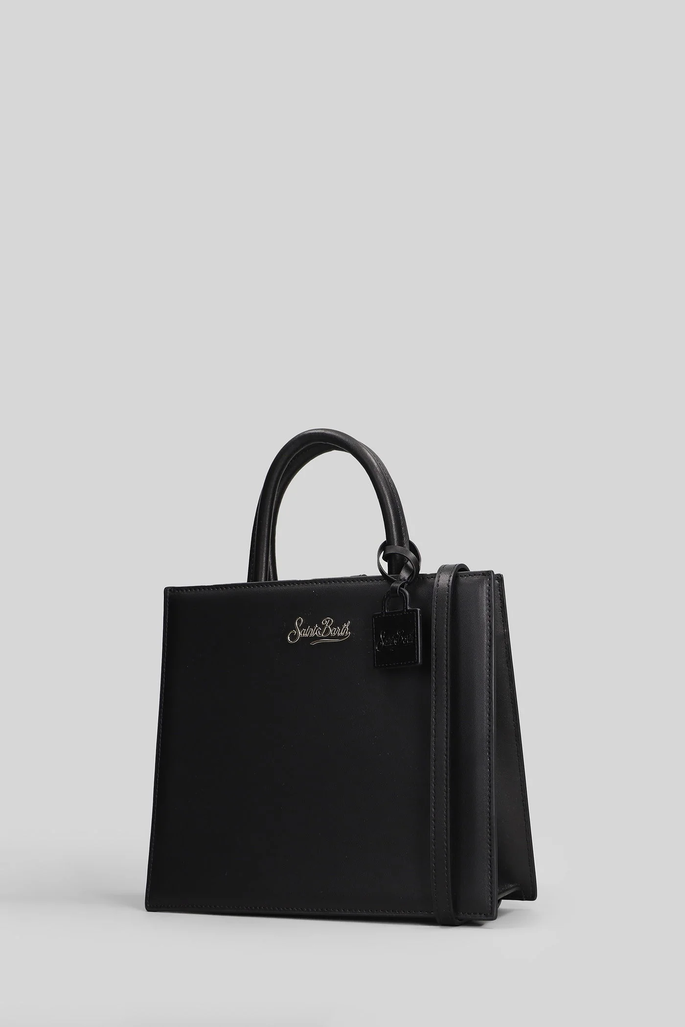 Shop bag mini Tote in black leather - Image 2