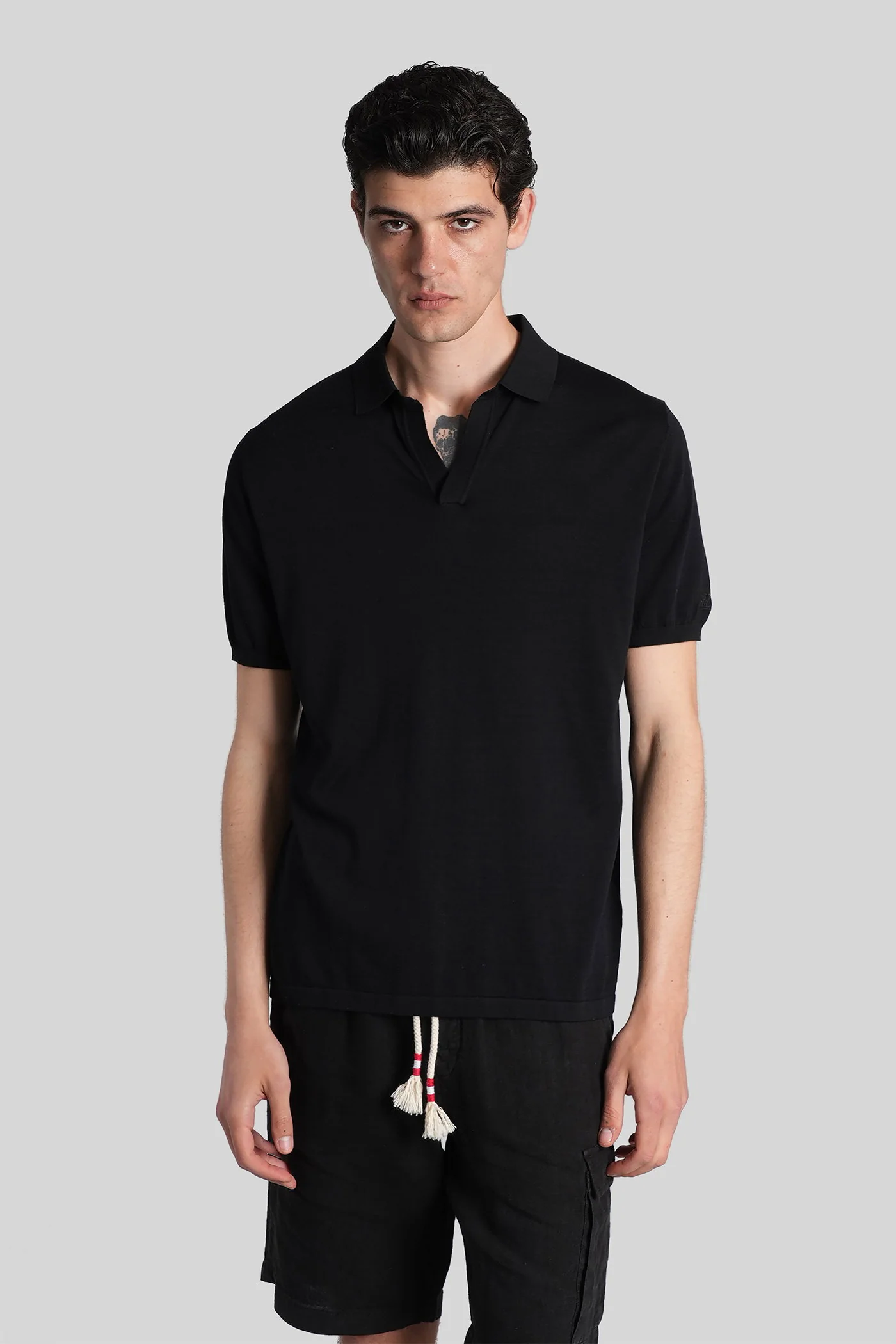 Sloan Polo in black cotton