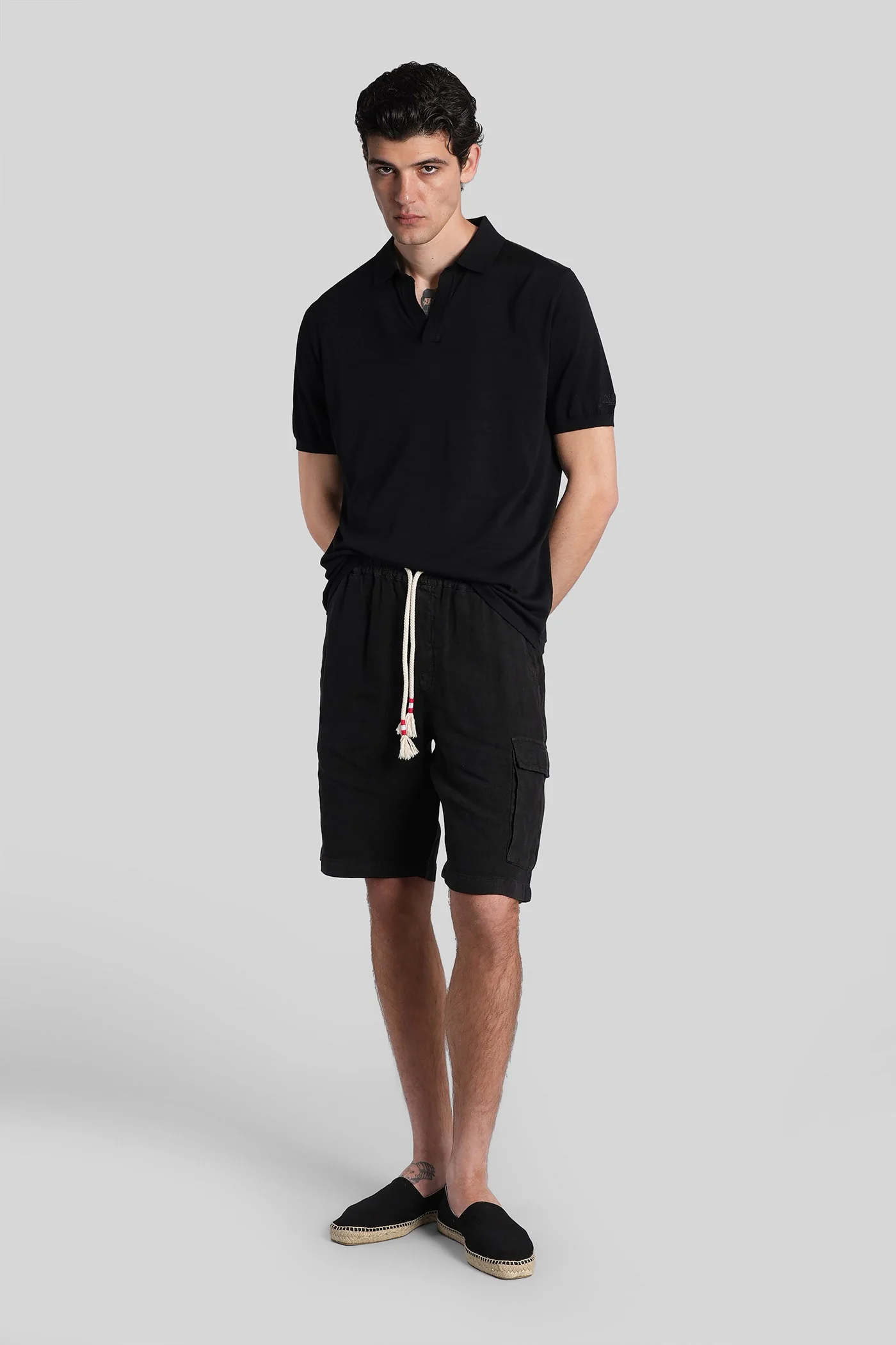 Sloan Polo in black cotton - Image 2