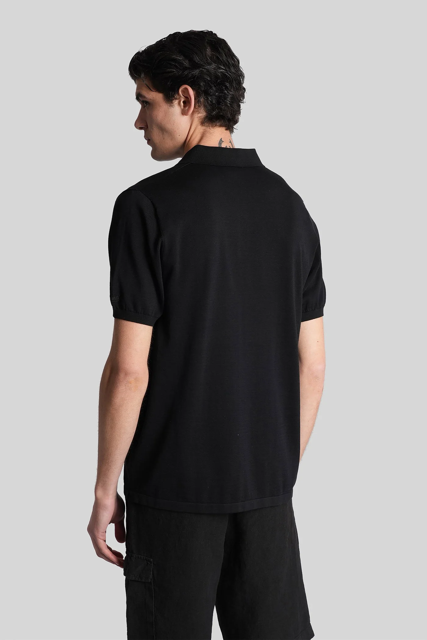 Sloan Polo in black cotton - Image 3