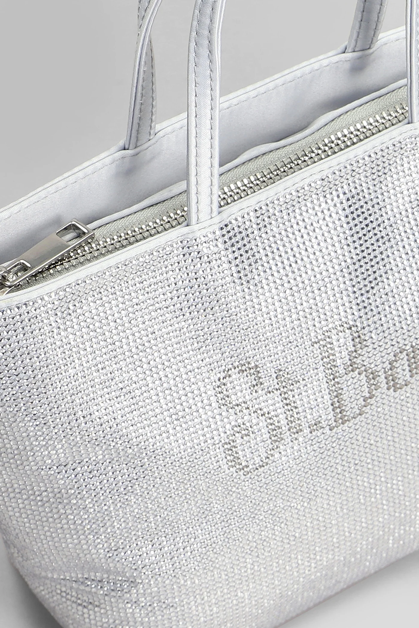 Strass mini bag Tote in grey polyester - Image 4