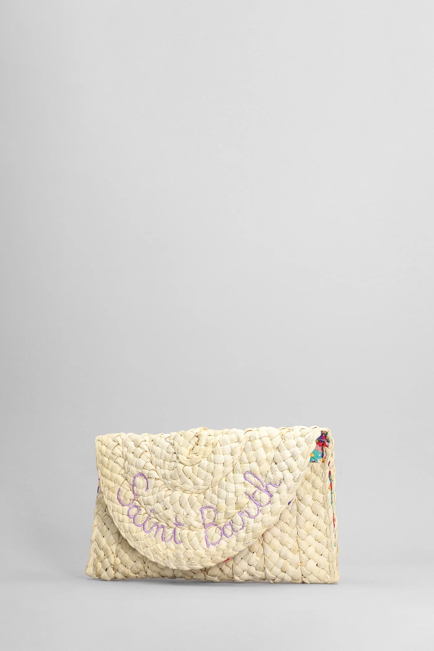 Straw envelpe Clutch in beige raffia - Image 2