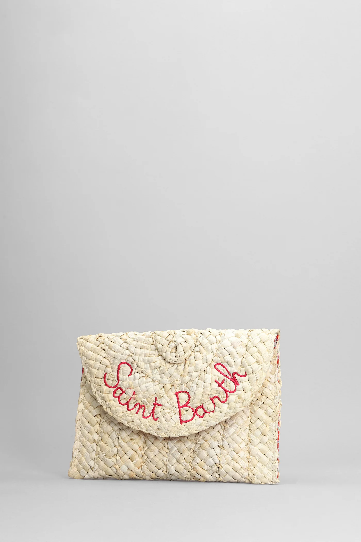Straw envelpe Clutch in beige raffia - Image 6