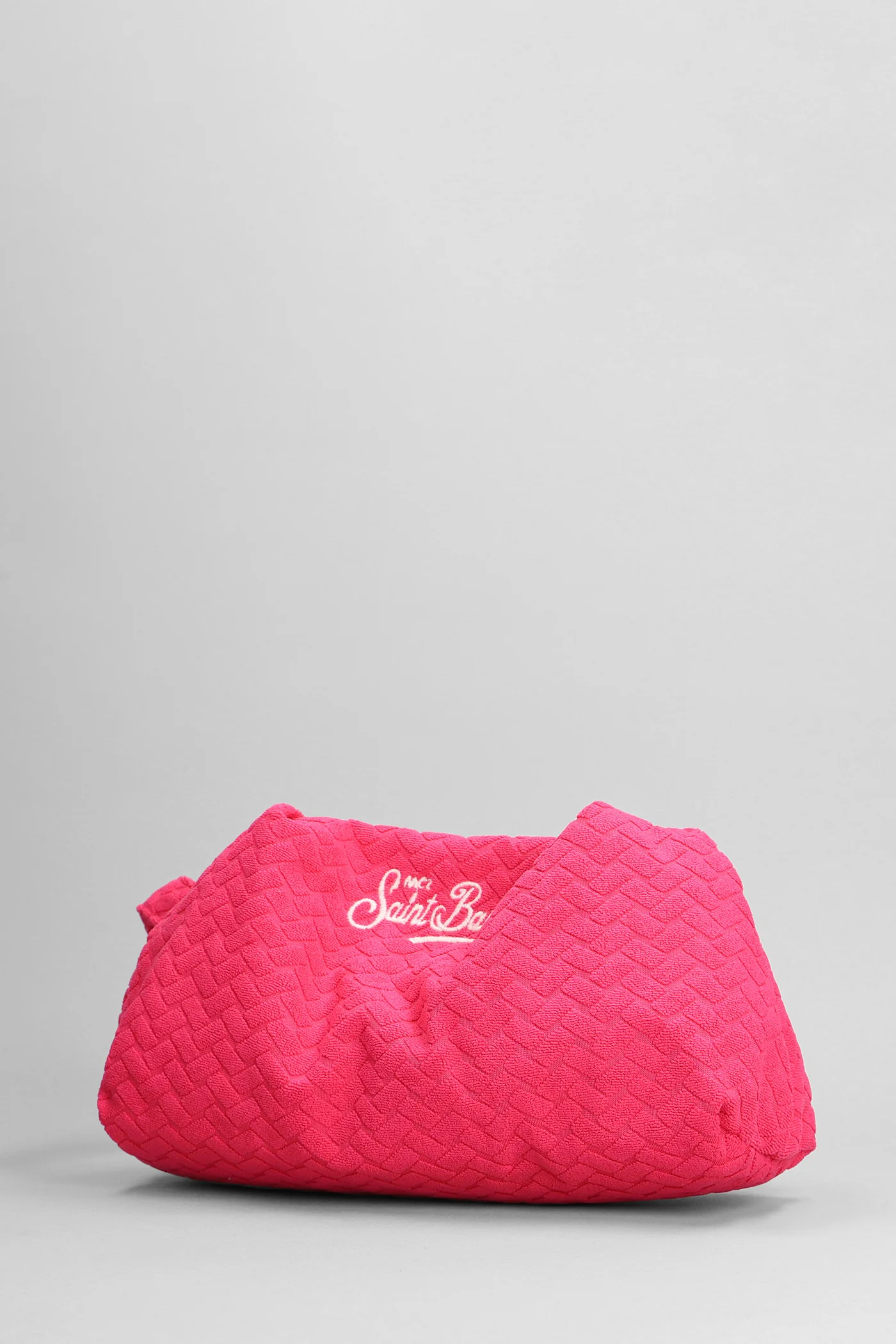 Terry pouch Clutch in fuxia cotton - Image 2