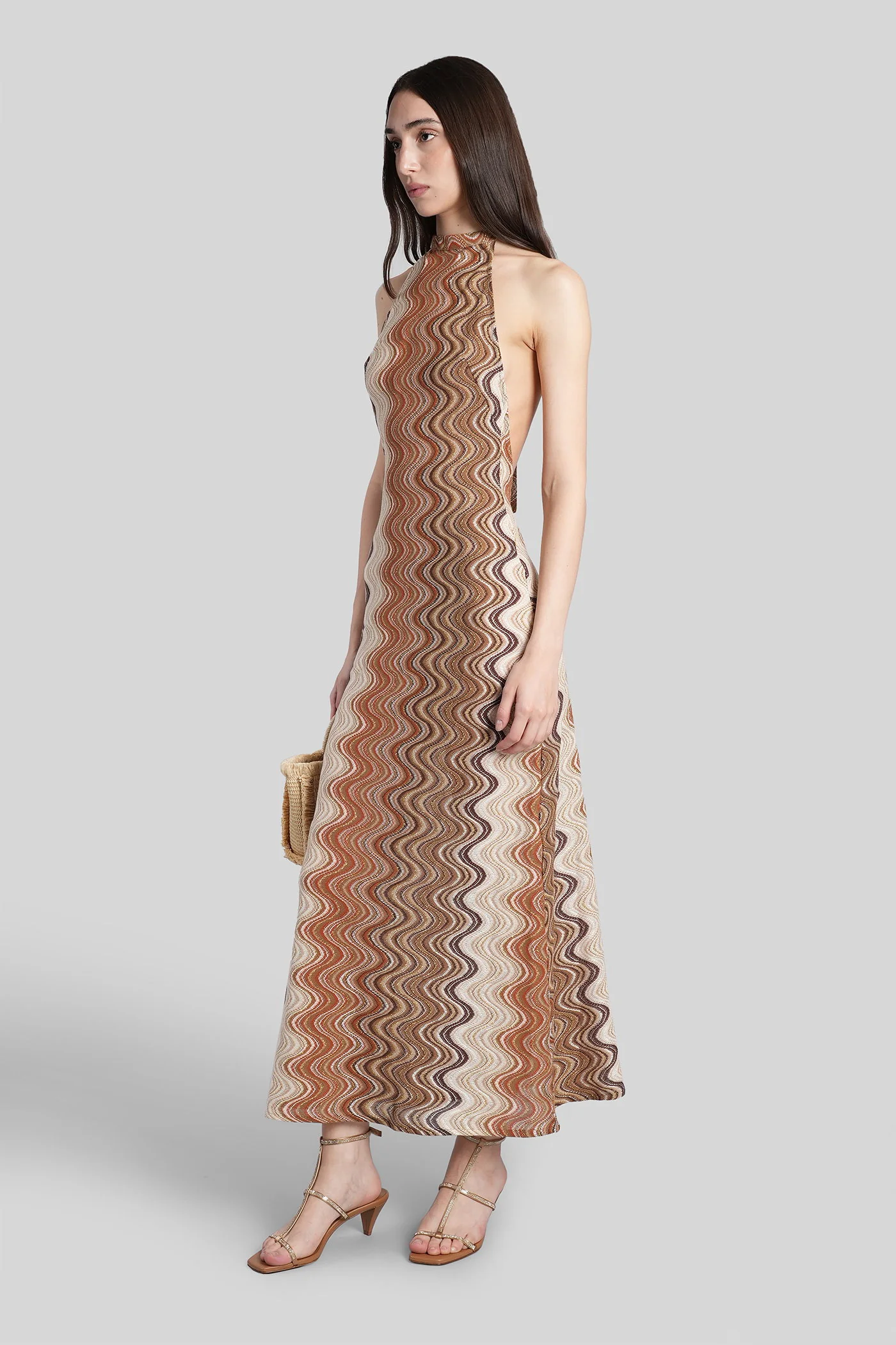 Tony R Long dress in brown polyester - Image 4