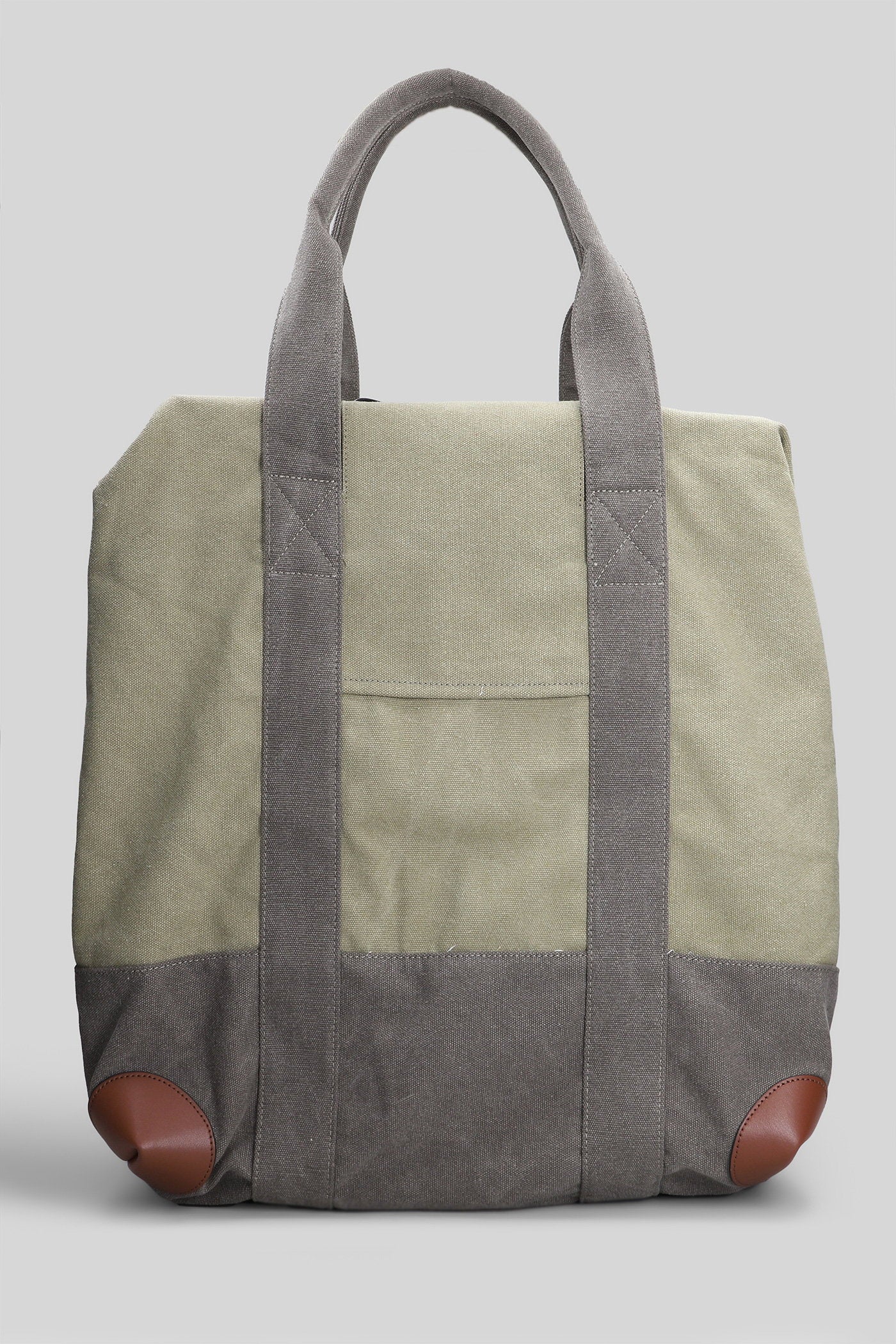 Travel Bag Tote in green canvas - Image 3