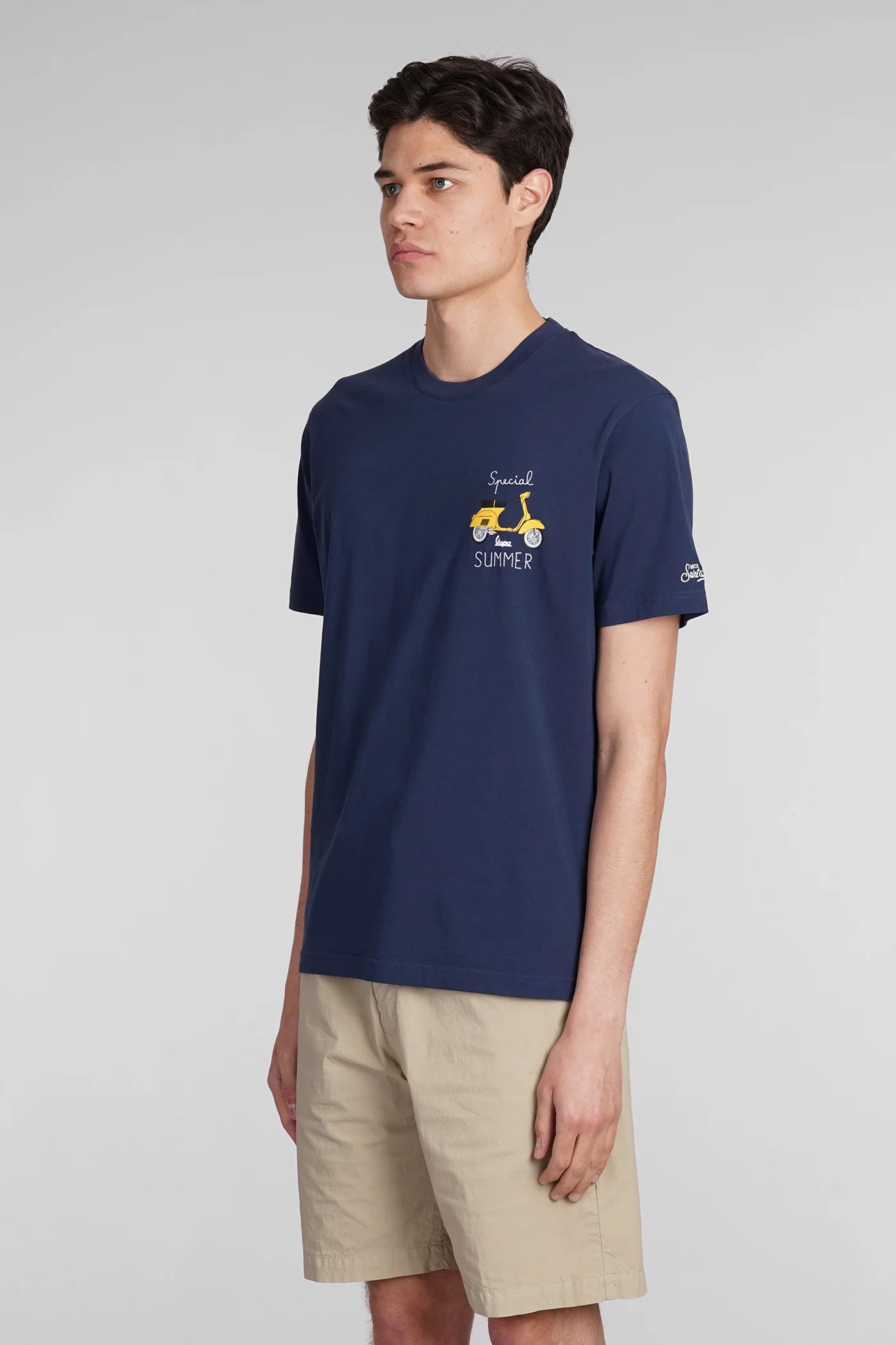 Tshirt man T-Shirt in blue cotton - Image 4