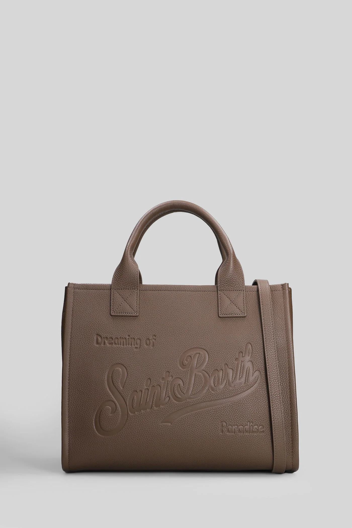 Vanity bag large Tote in brown leather