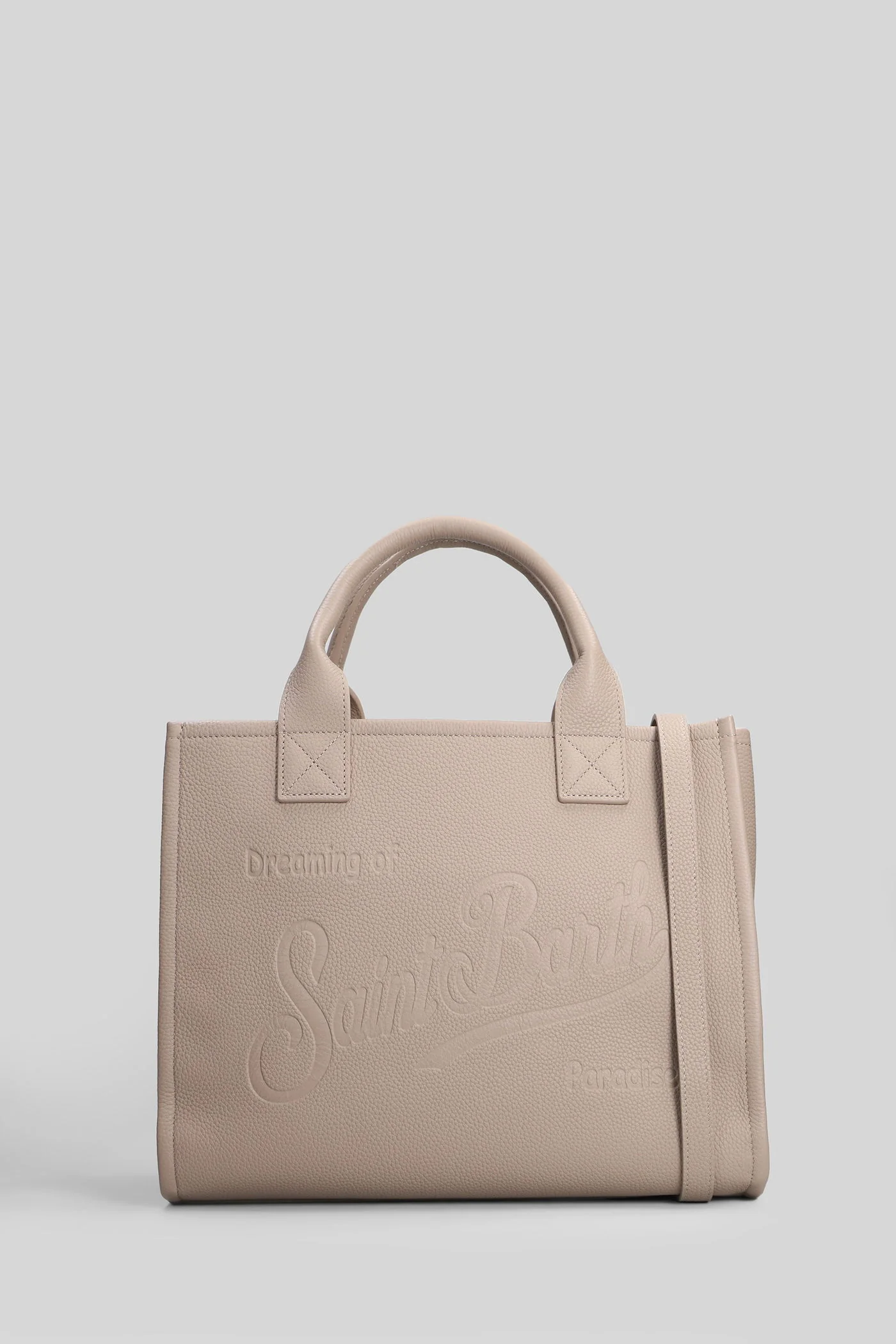 Vanity bag large Tote in taupe leather