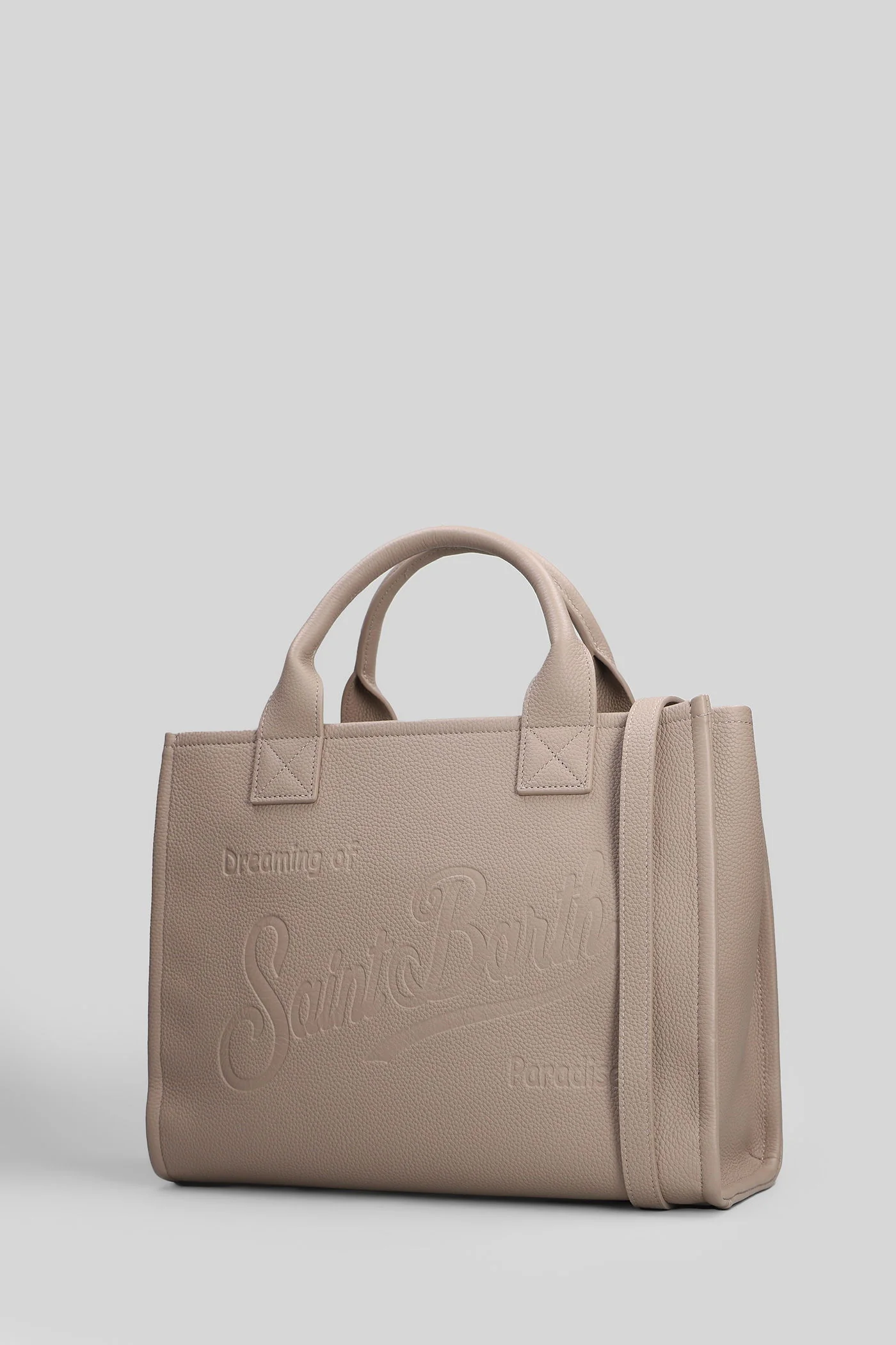 Vanity bag large Tote in taupe leather - Image 2