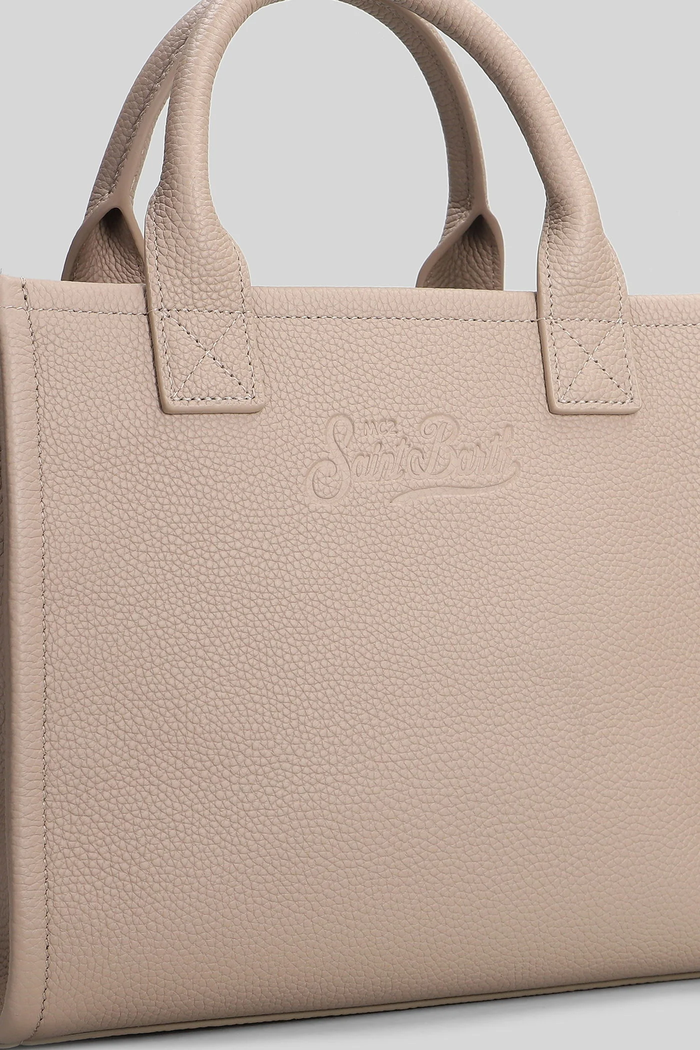 Vanity bag midi Tote in taupe leather - Image 4