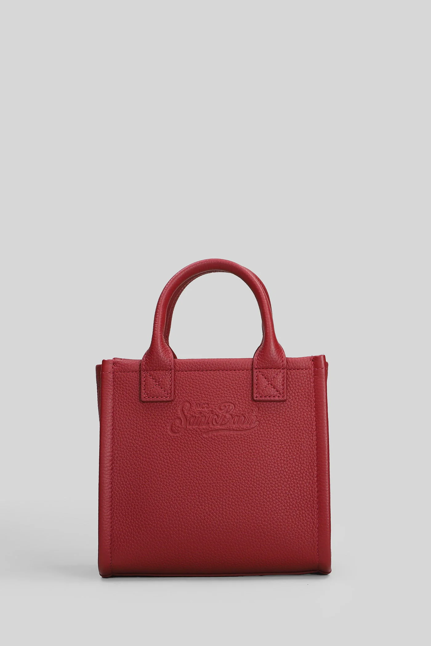 Vanity bag mini Tote in bordeaux leather - Image 3
