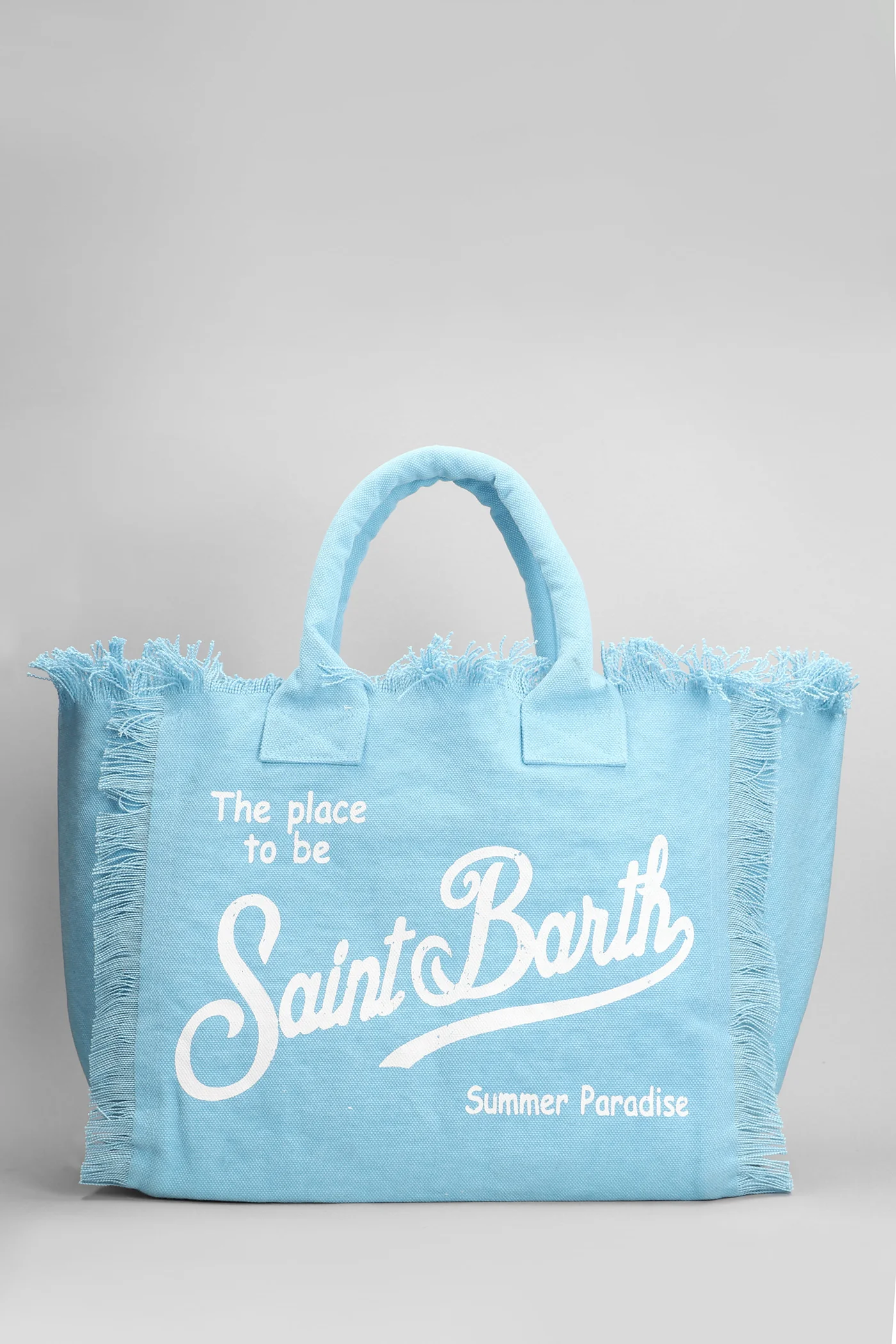 Vanity linen Tote in cyan linen - Image 3