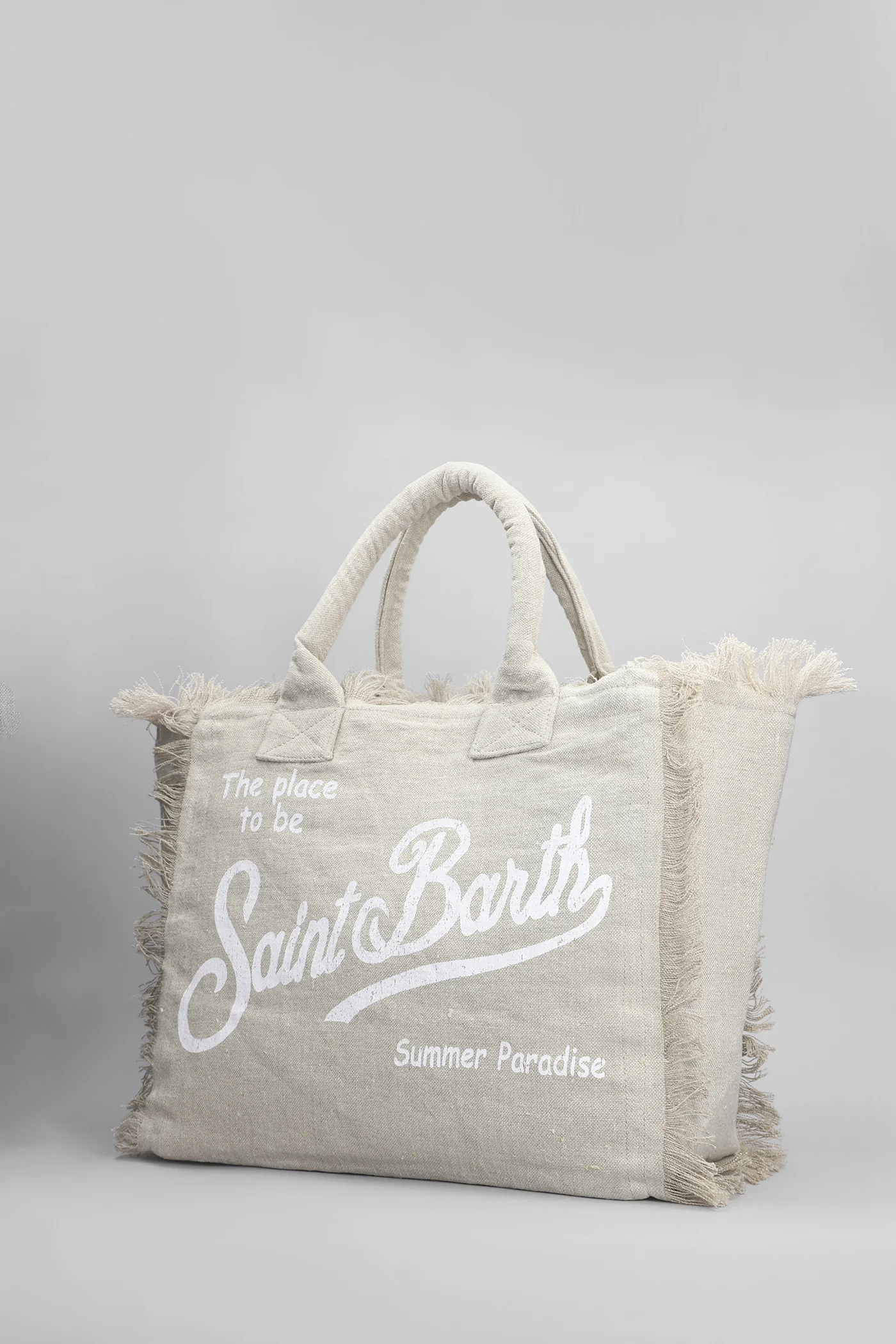 Vanity linen Tote in grey linen - Image 2