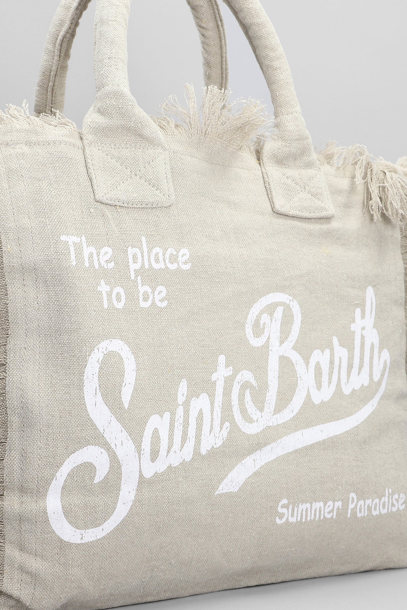 Vanity linen Tote in grey linen - Image 4