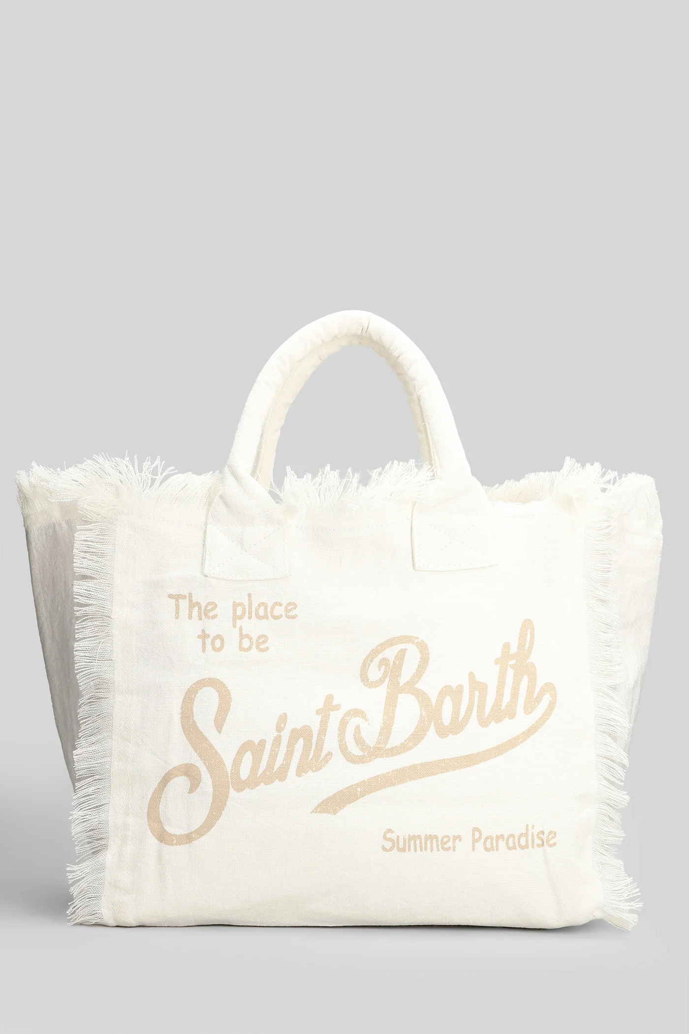 Vanity Linen Tote in white canvas - Image 3