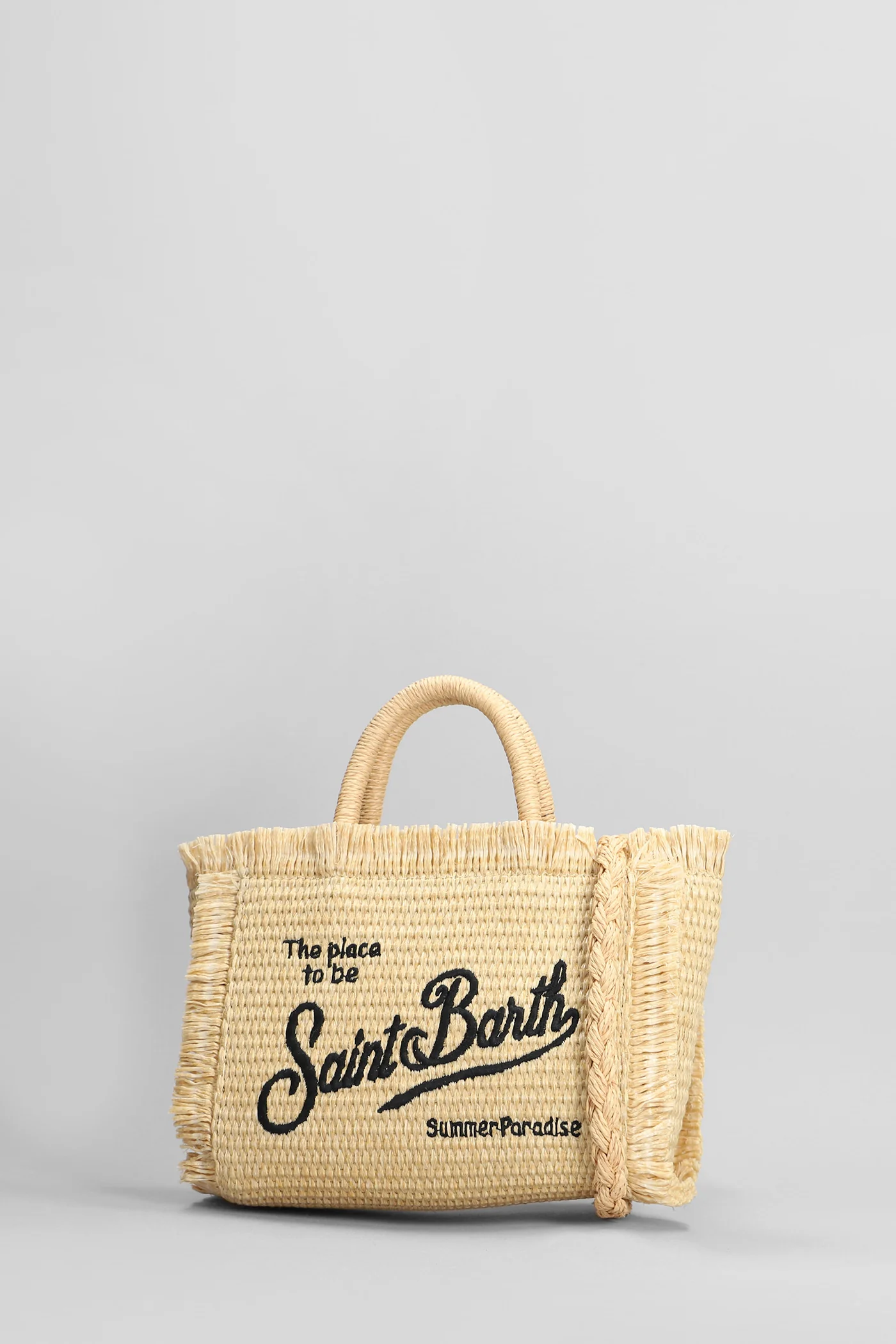 Vanity mini straw n Tote in beige raffia - Image 2