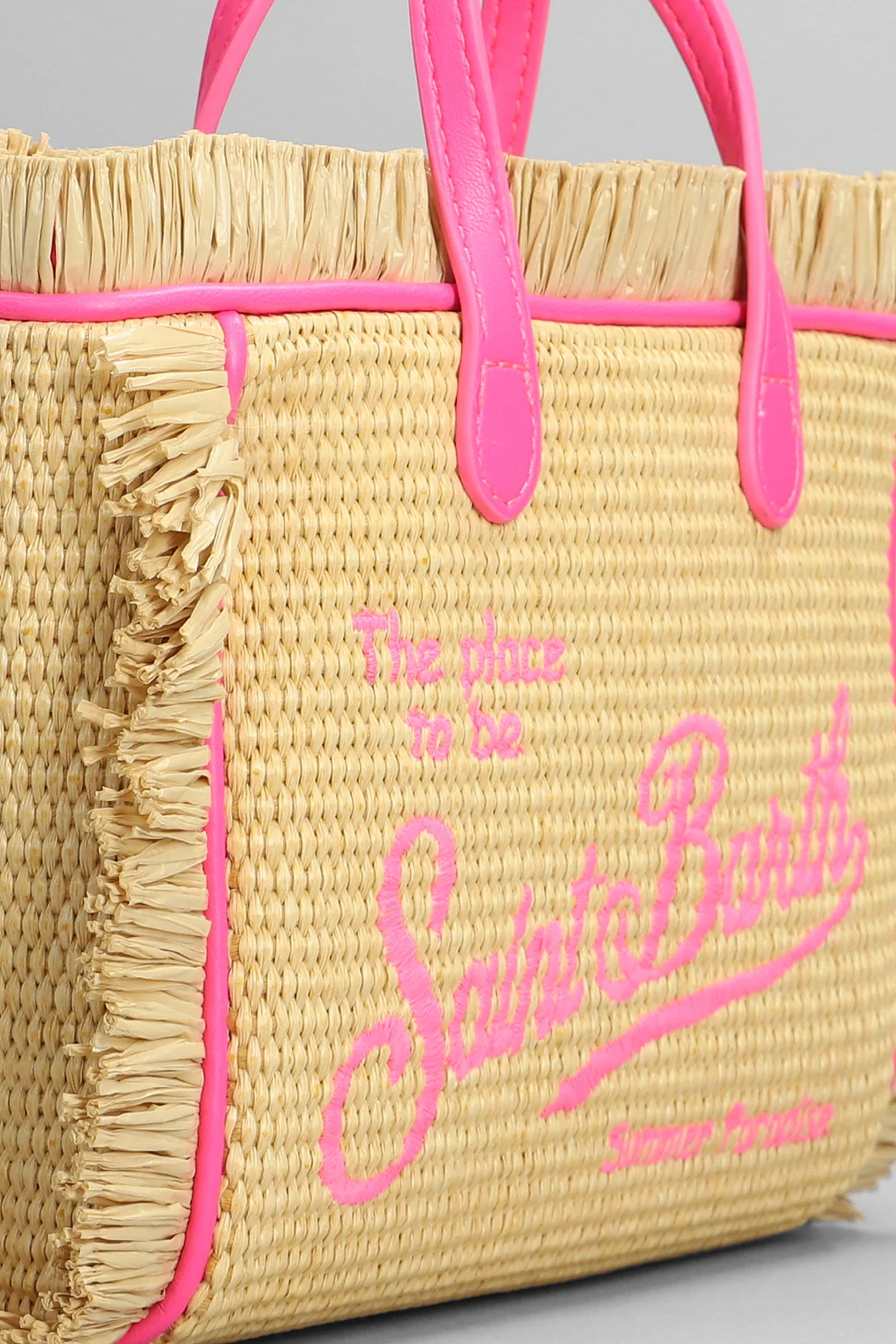 Vanity mini straw Tote in beige raffia - Image 4