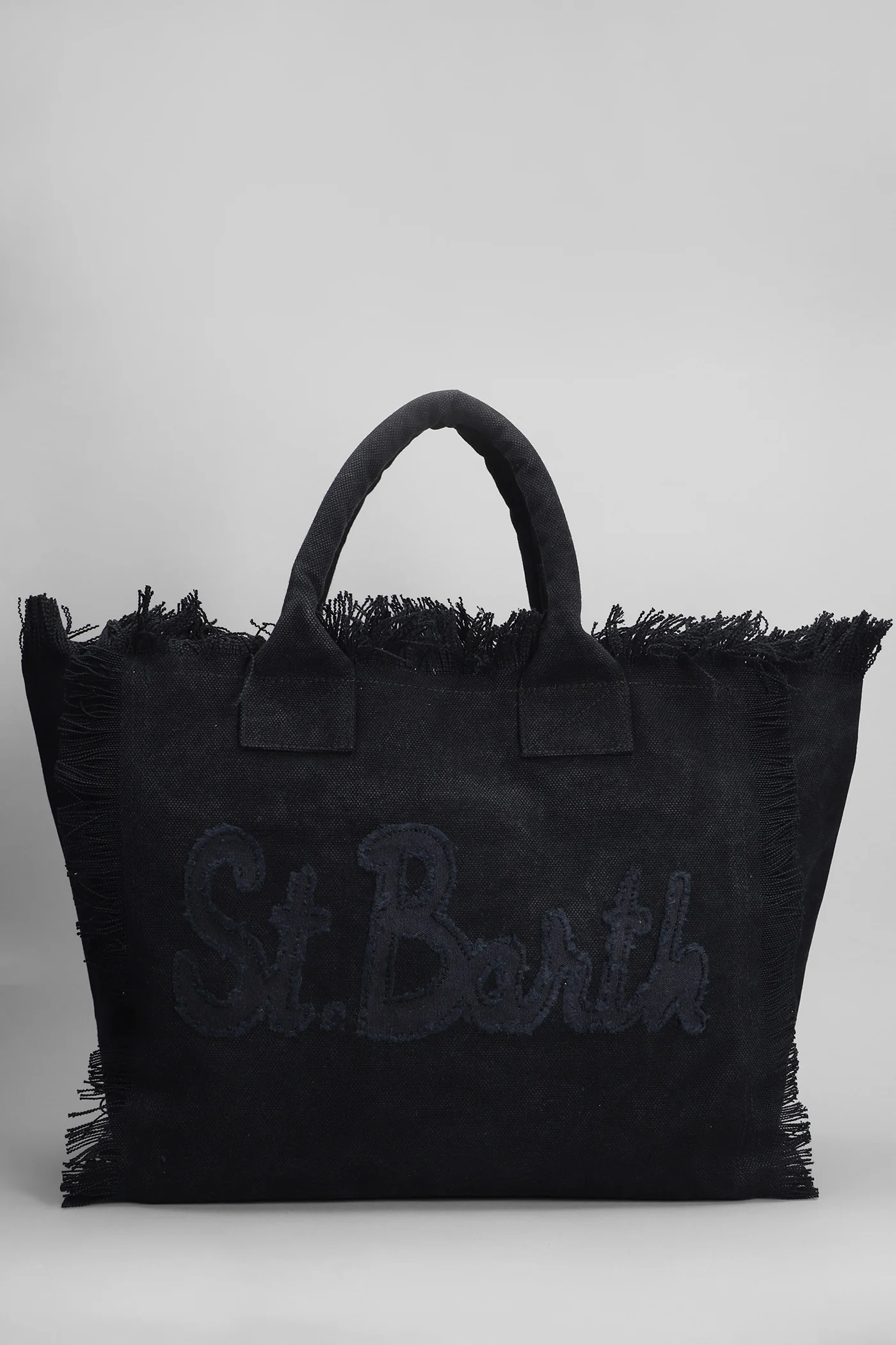 Vanity Patch Tote in black cotton