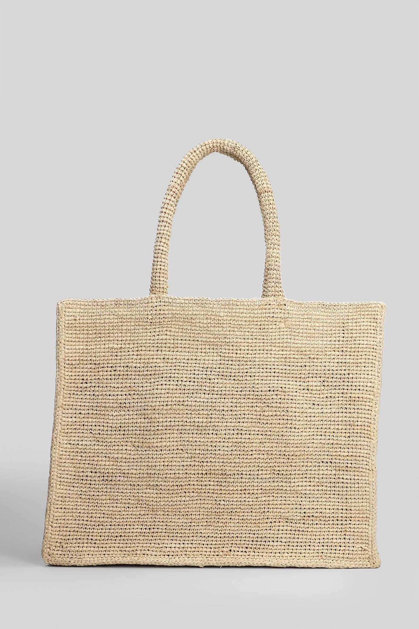 Vanity Raffia Tote in beige raffia - Image 3