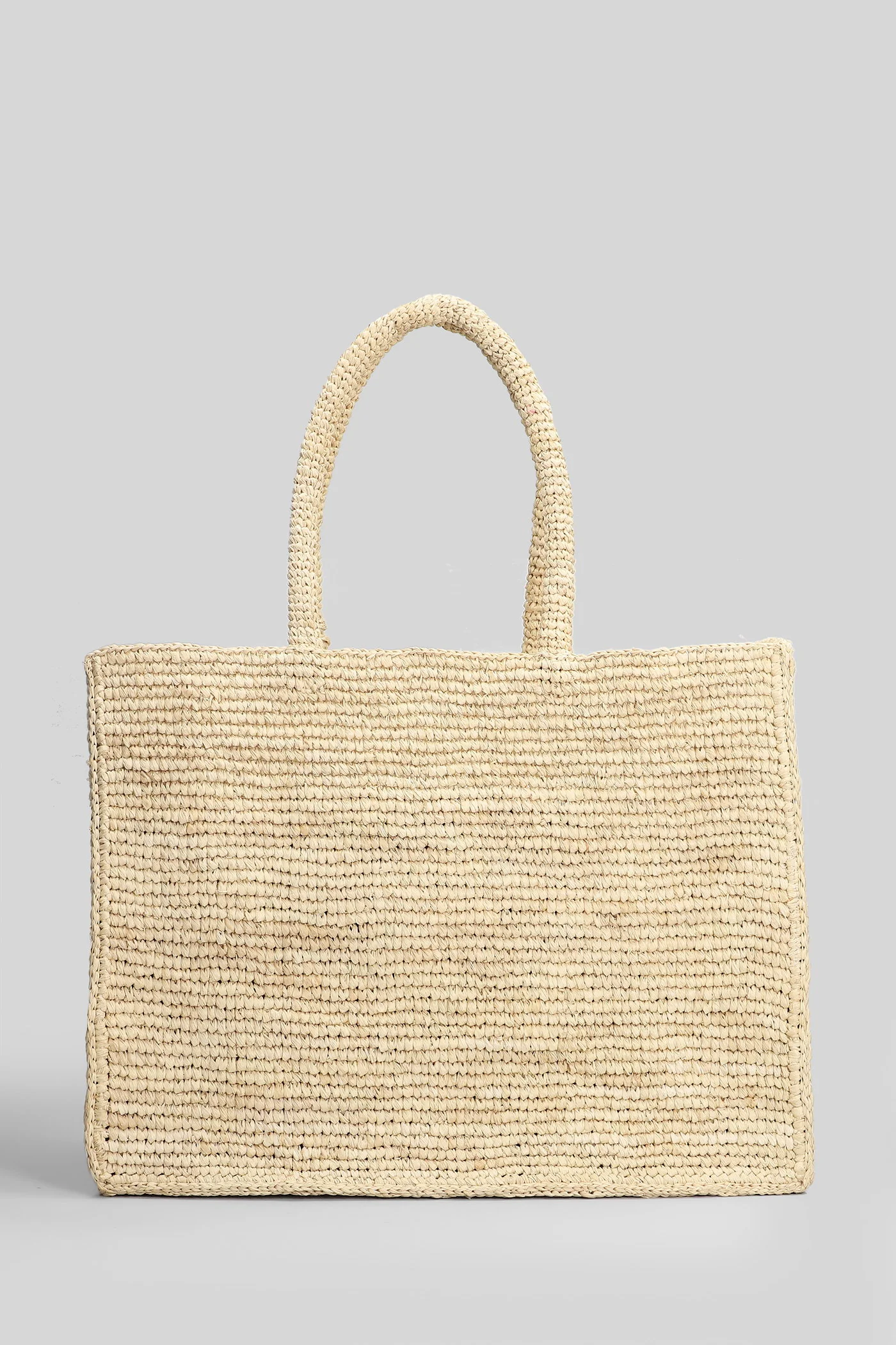 Vanity Raffia Tote in beige raffia - Image 3