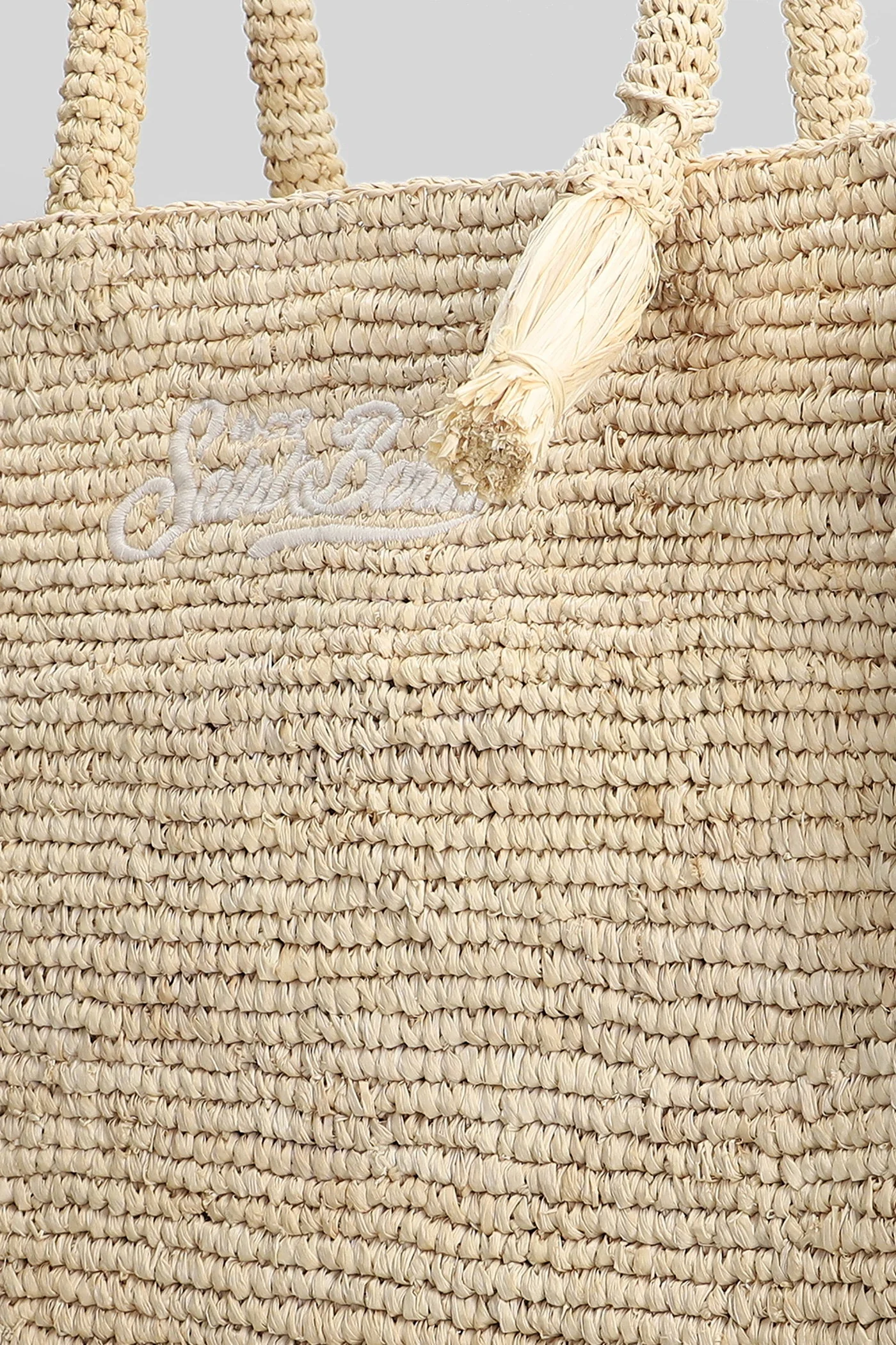Vanity Raffia Tote in beige raffia - Image 4