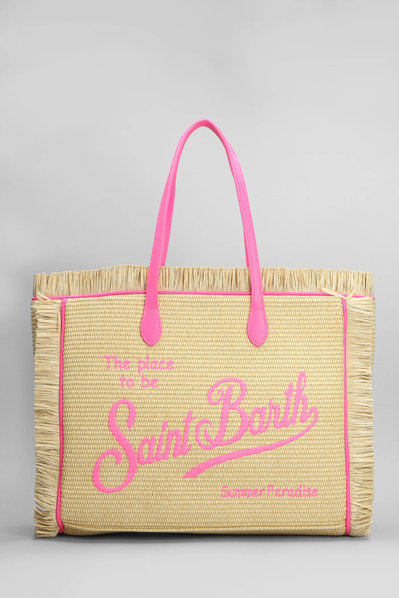 Vanity straw Tote in beige raffia