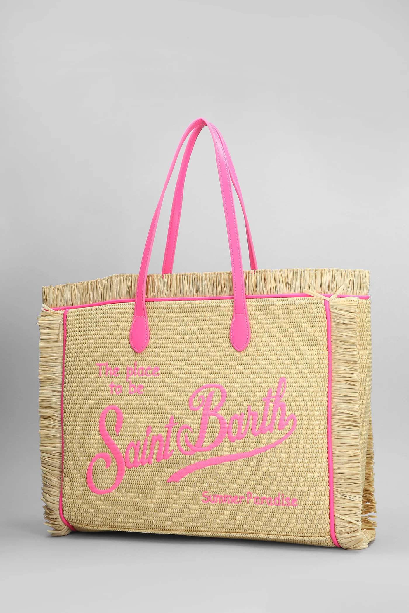 Vanity straw Tote in beige raffia - Image 2