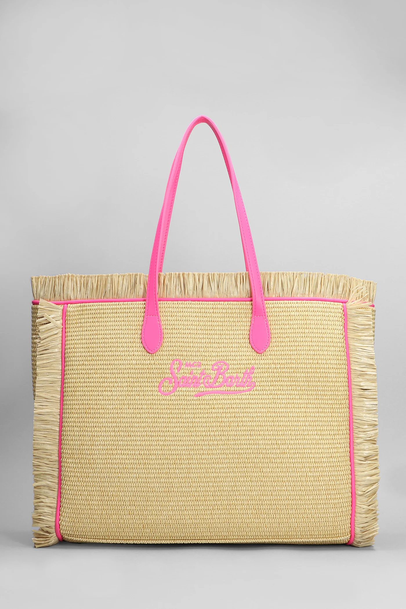 Vanity straw Tote in beige raffia - Image 3