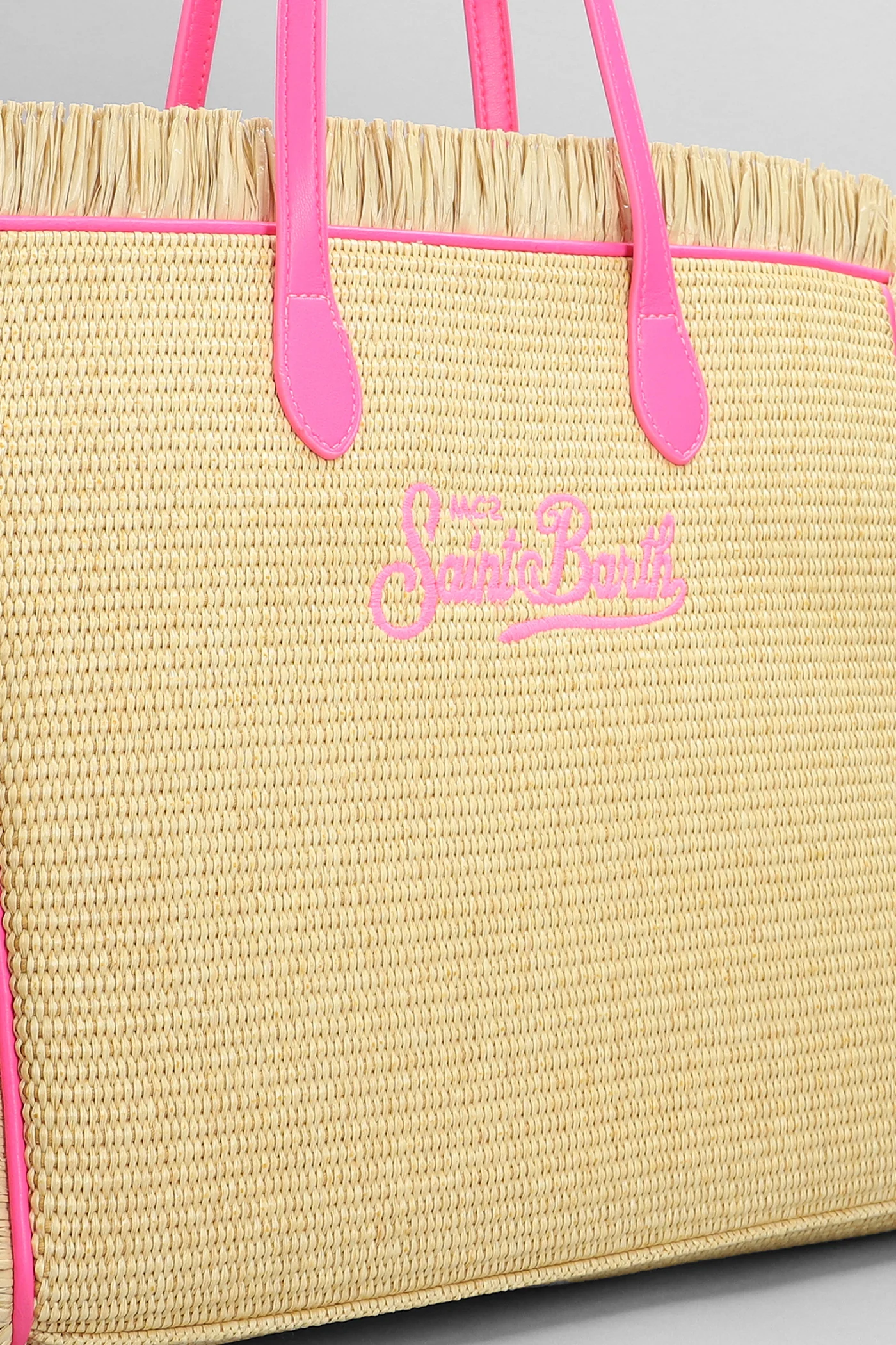 Vanity straw Tote in beige raffia - Image 4