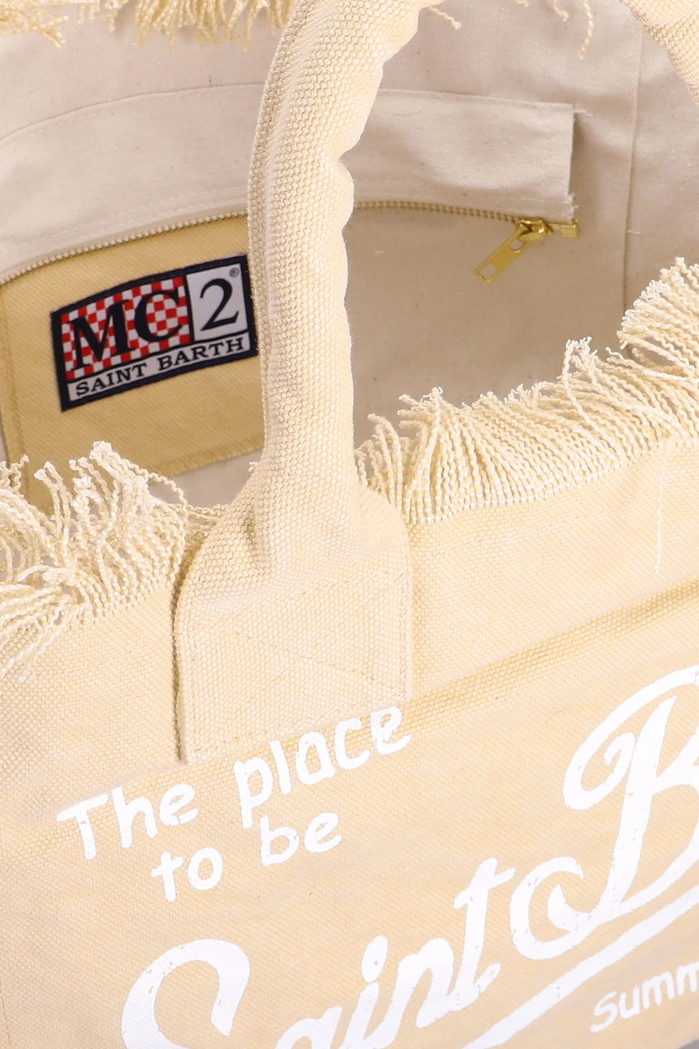 Vanity Tote in beige canvas - Image 4