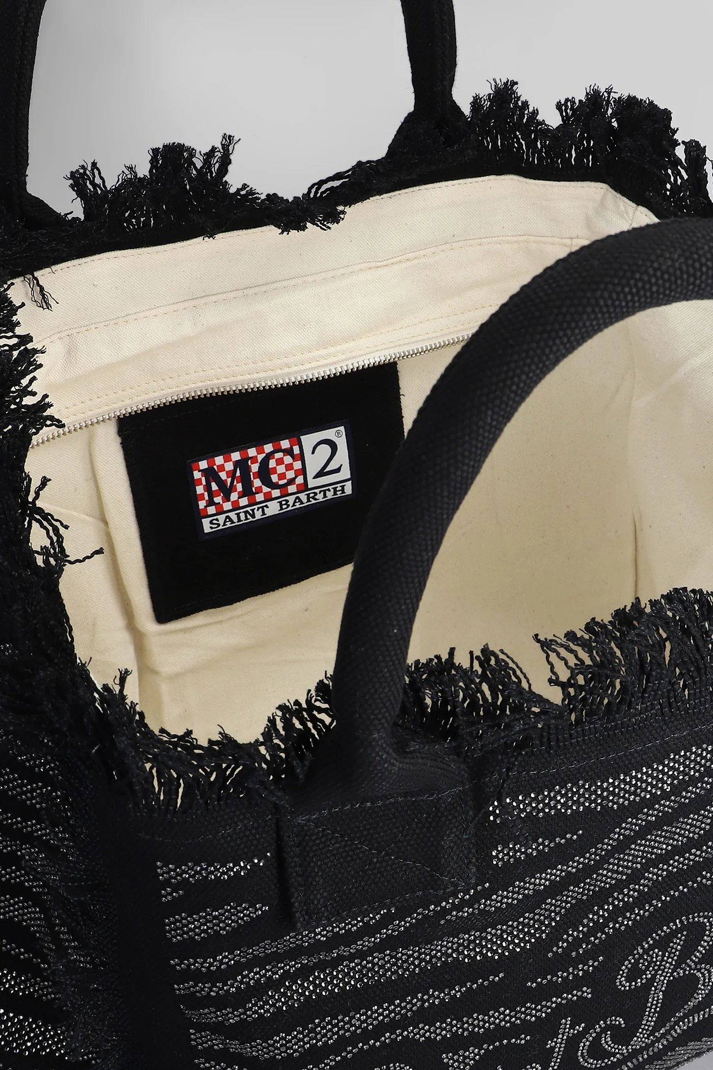 Vanity Tote in black cotton - Image 4