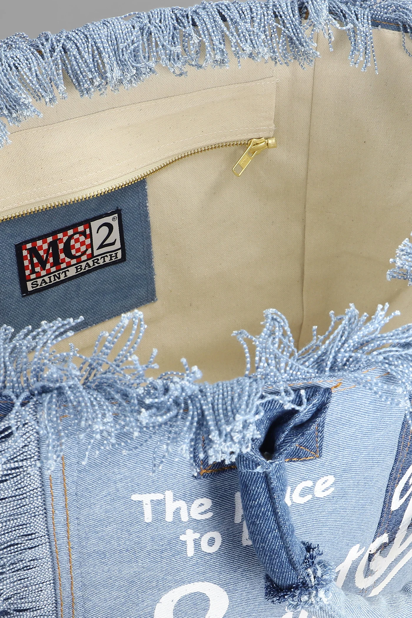 Vanity Tote in blue denim - Image 4