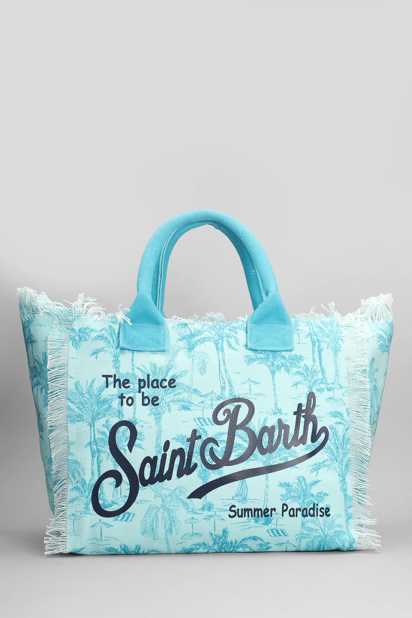 Vanity Tote in cyan cotton