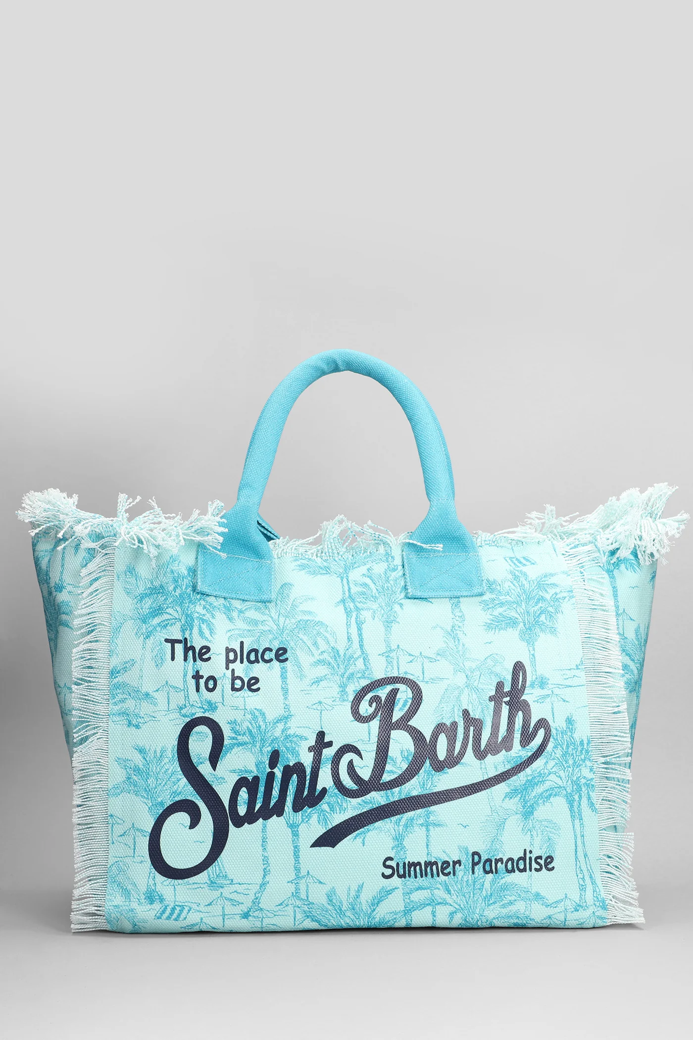Vanity Tote in cyan cotton - Image 3