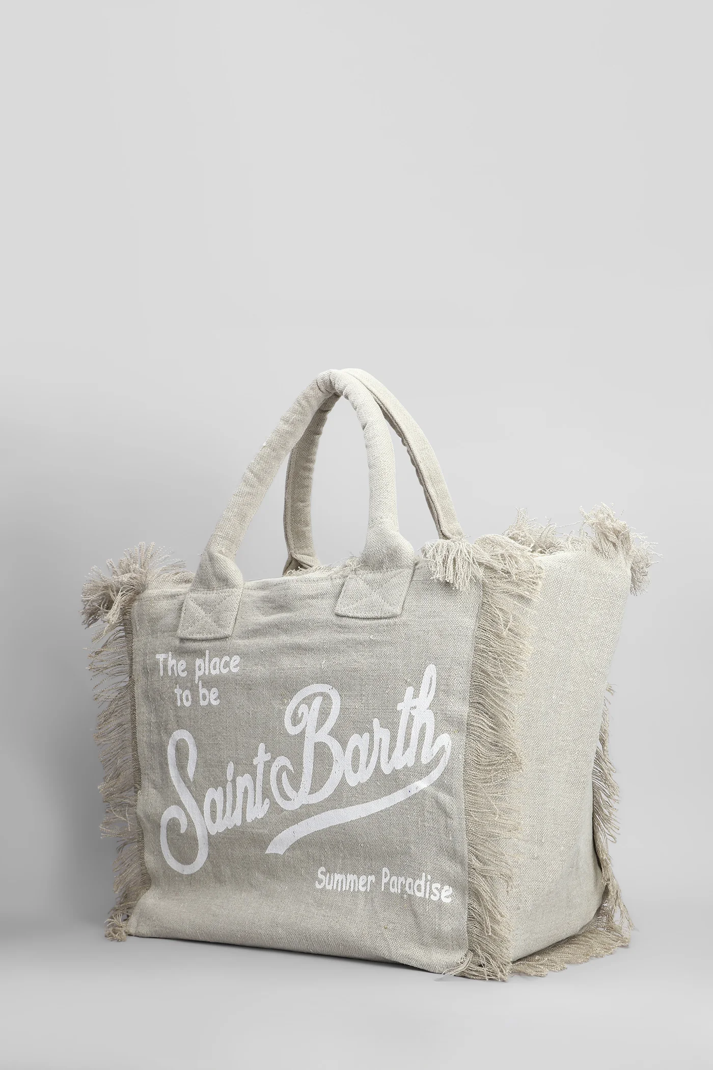 Vanity Tote in taupe linen - Image 2